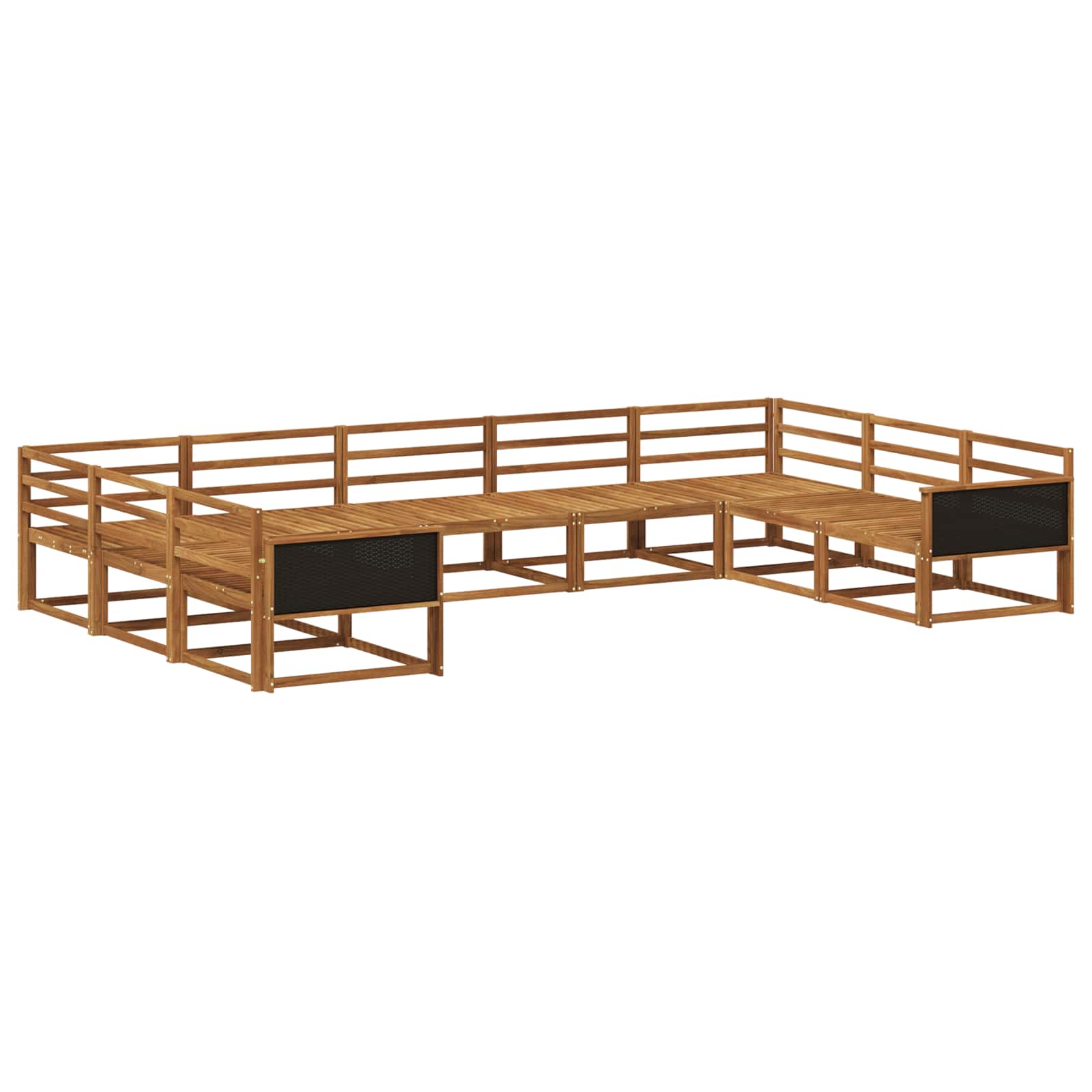 vidaXL Buiten bankenset 9 pcs Naturel Massief Acaciahout