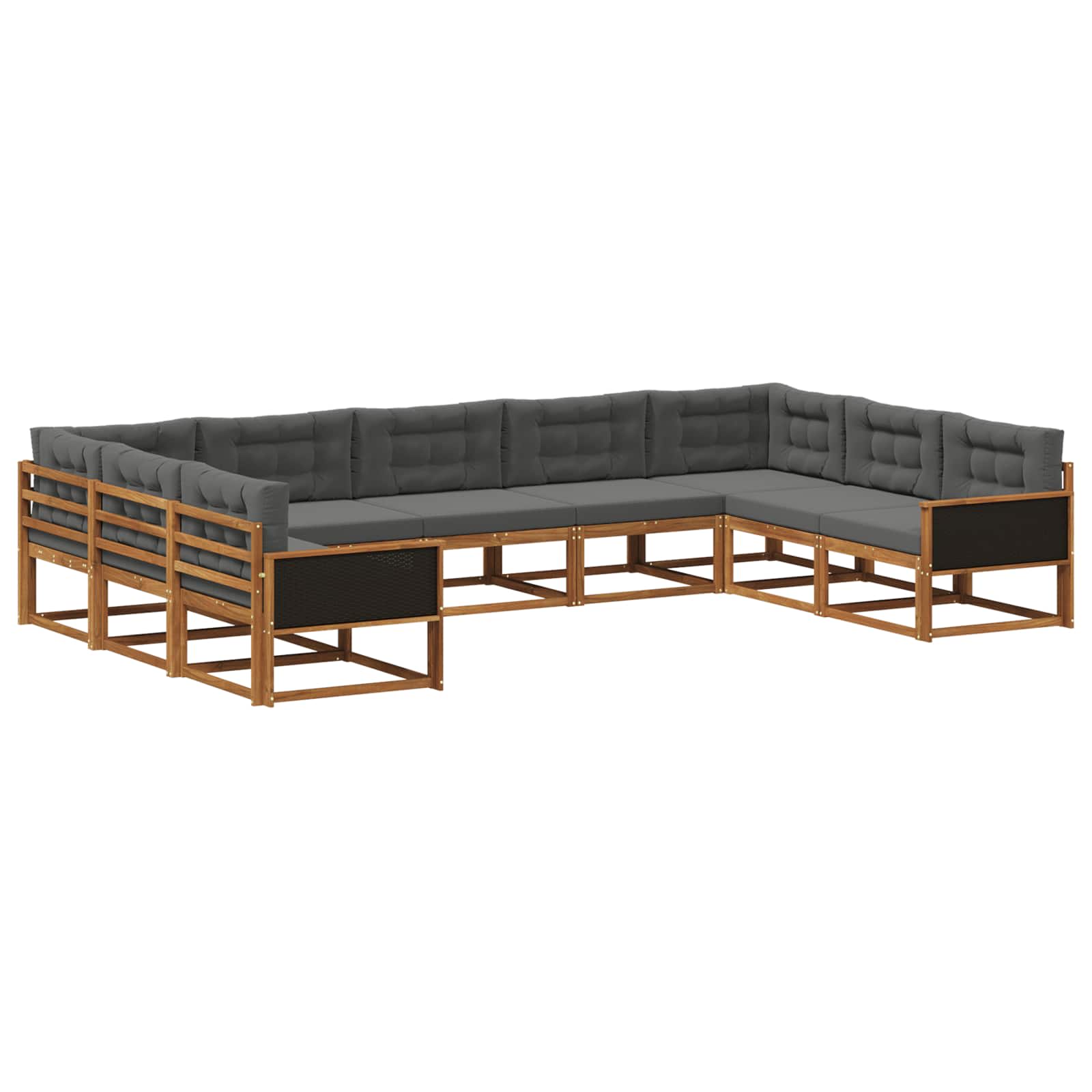 vidaXL Buiten bankenset 9 pcs Naturel Massief Acaciahout