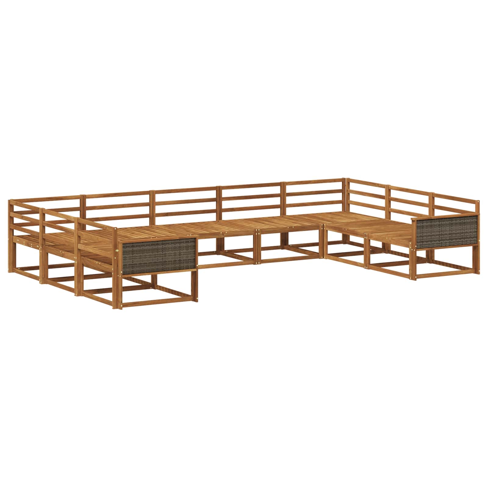 vidaXL Buiten bankenset 9 pcs Naturel Massief Acaciahout