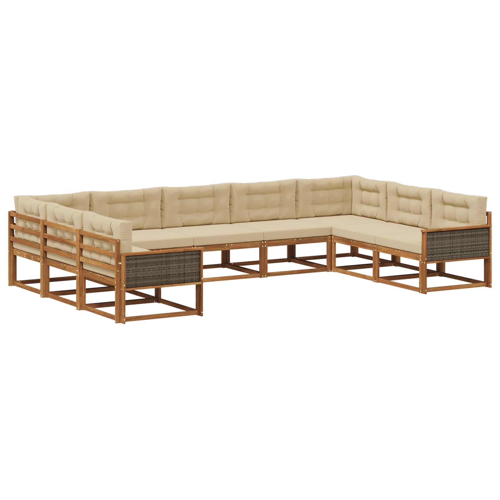 vidaXL Buiten bankenset 9 pcs Naturel Massief Acaciahout