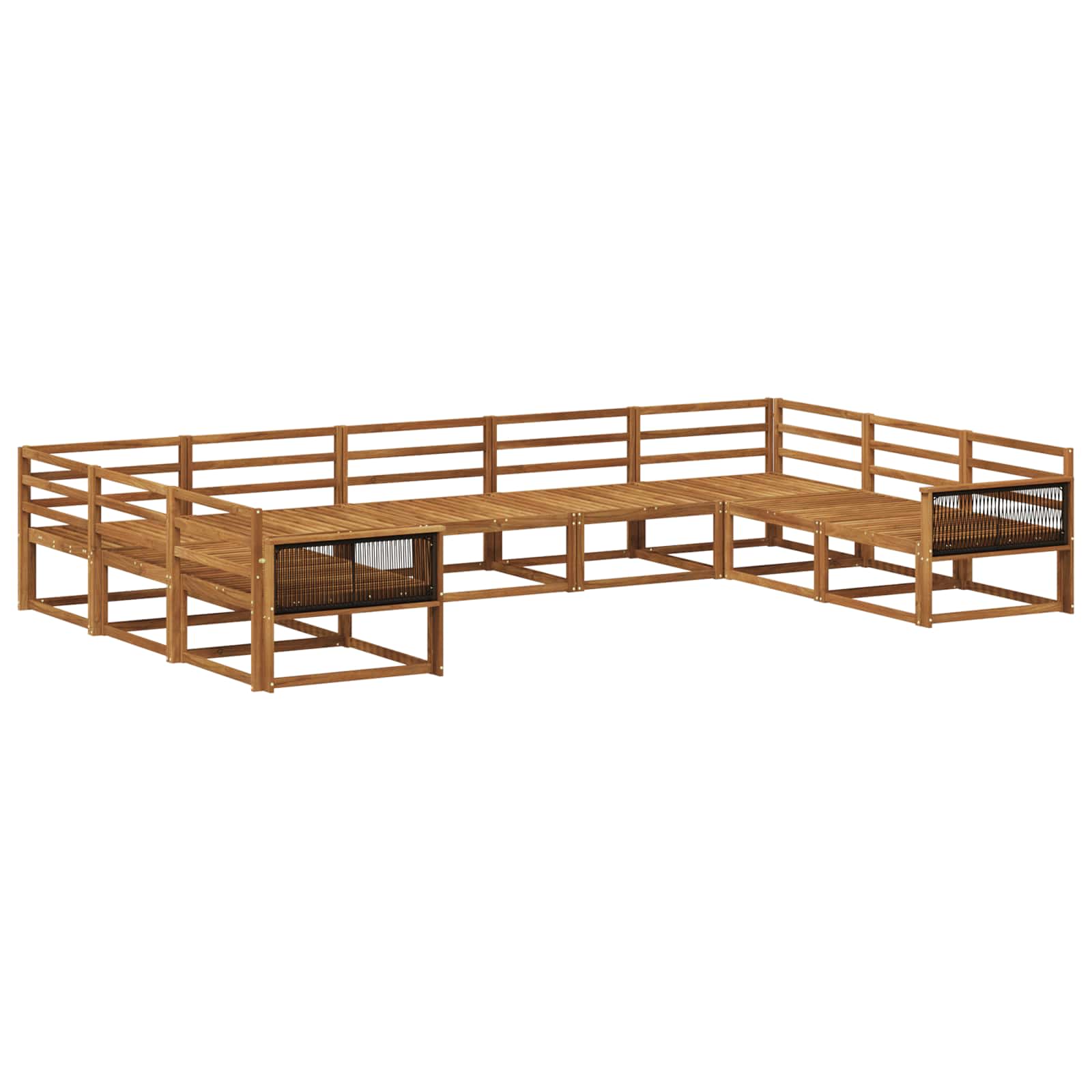 vidaXL Buiten bankenset 9 pcs Naturel Massief Acaciahout