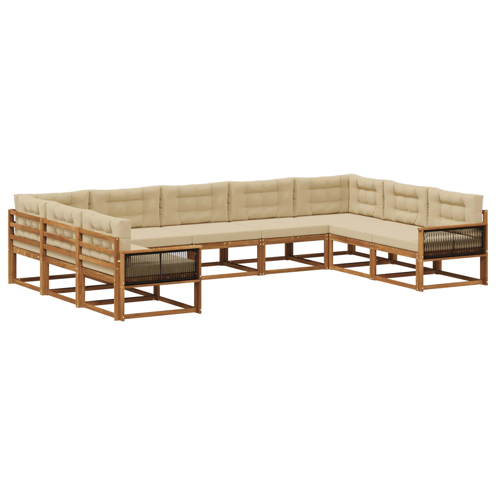 vidaXL Buiten bankenset 9 pcs Naturel Massief Acaciahout