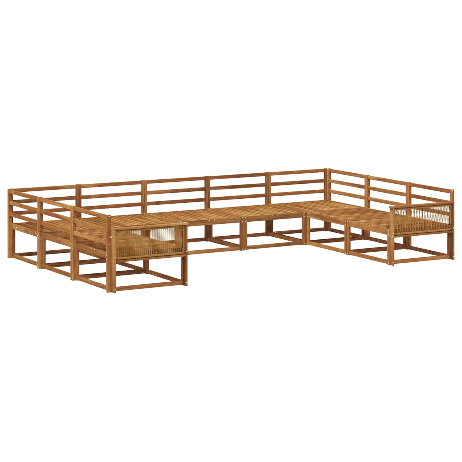 vidaXL Buiten bankenset 9 pcs Naturel Massief Acaciahout