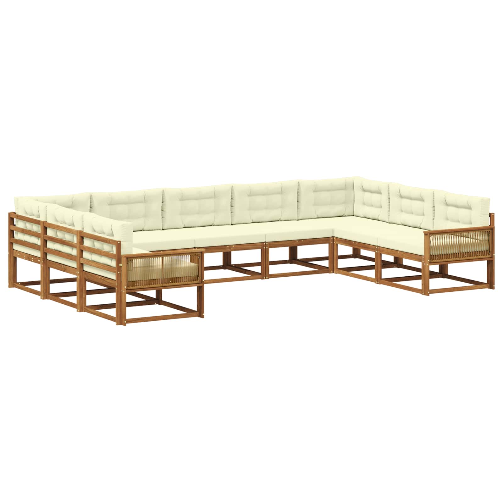 vidaXL Buiten bankenset 9 pcs Naturel Massief Acaciahout