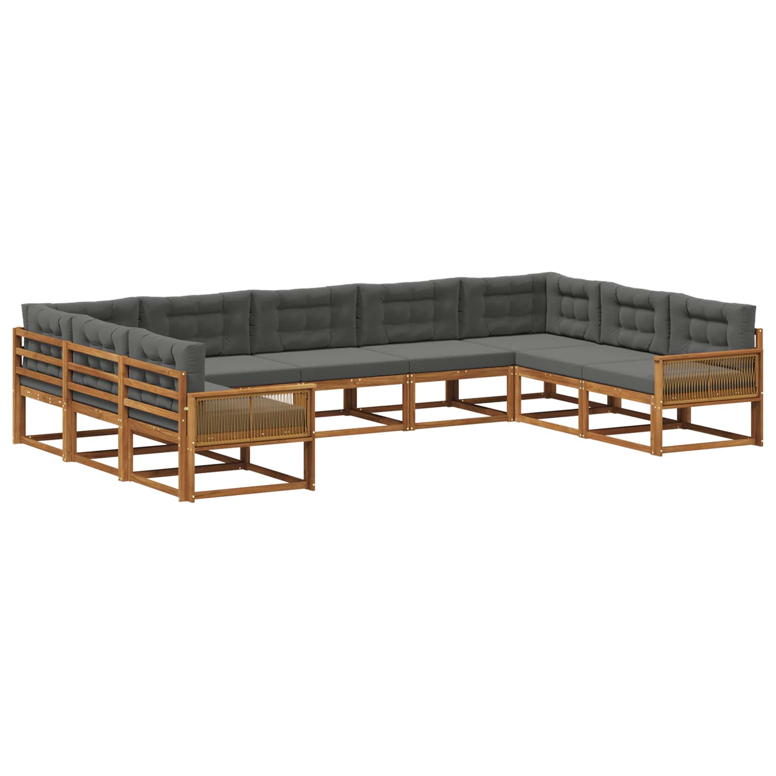 vidaXL Buiten bankenset 9 pcs Naturel Massief Acaciahout