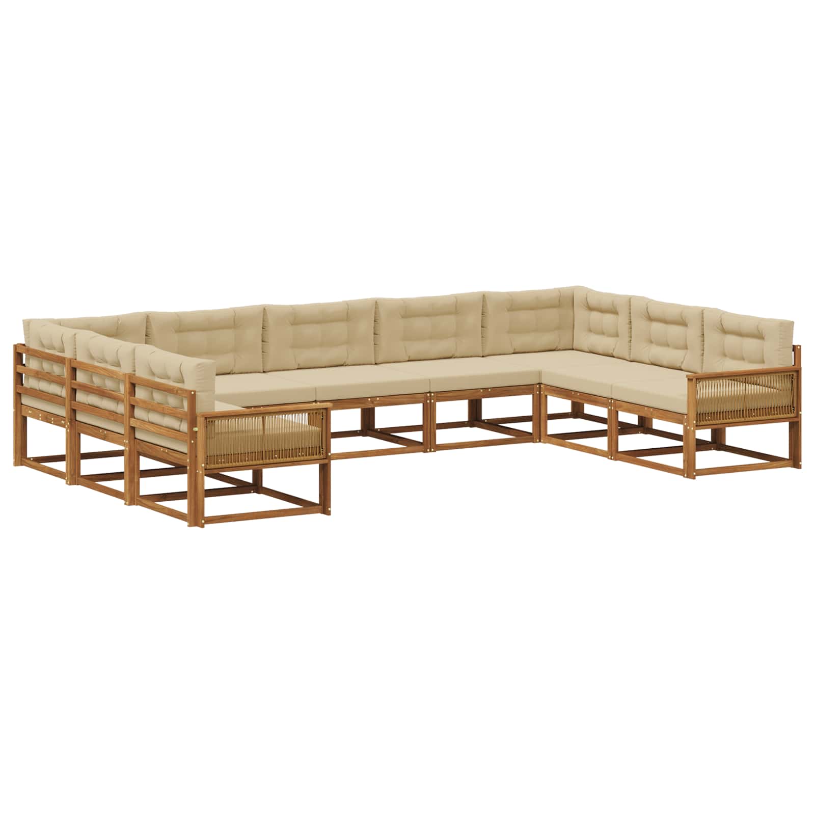 vidaXL Buiten bankenset 9 pcs Naturel Massief Acaciahout