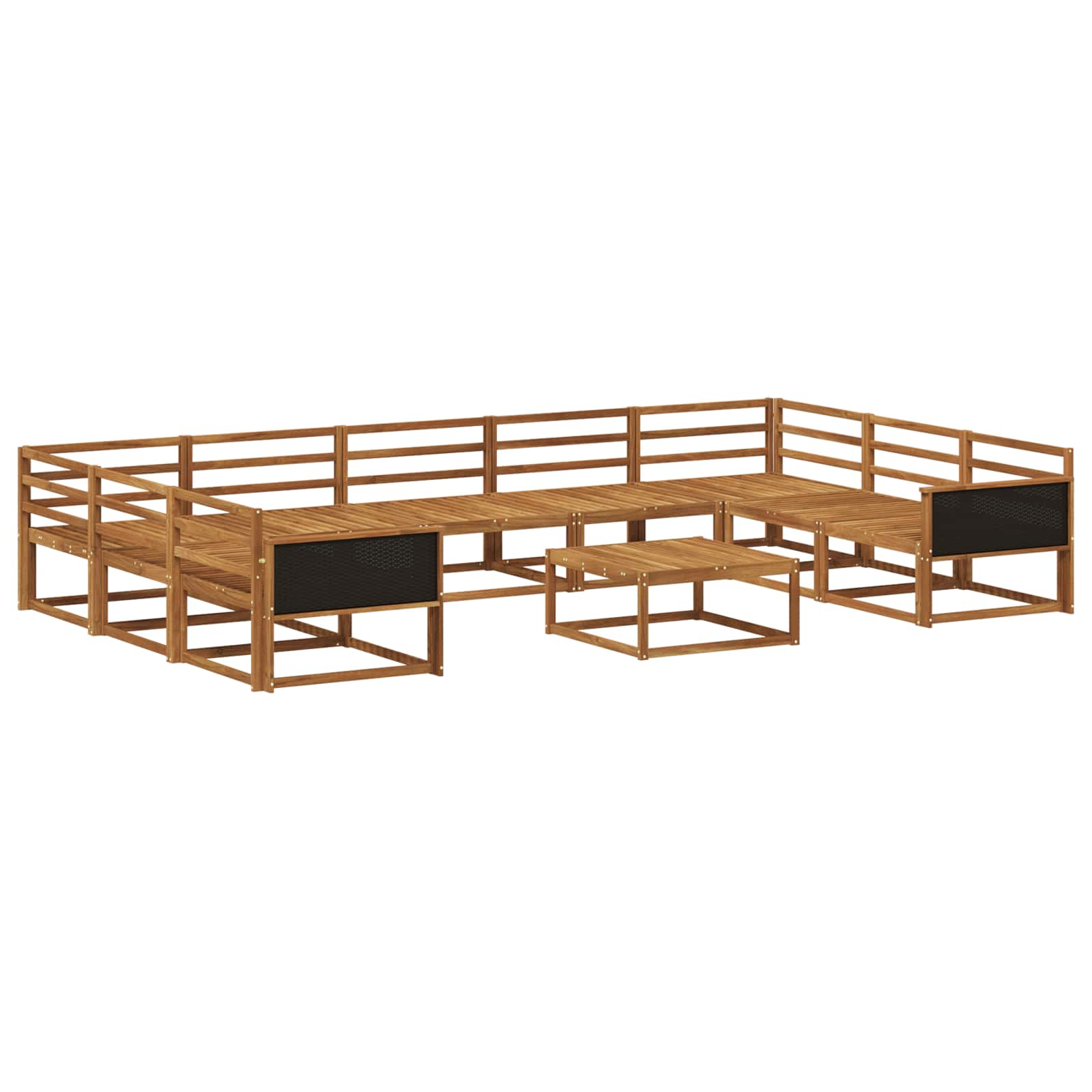 vidaXL Buiten bankenset 10 pcs Naturel Massief Acaciahout