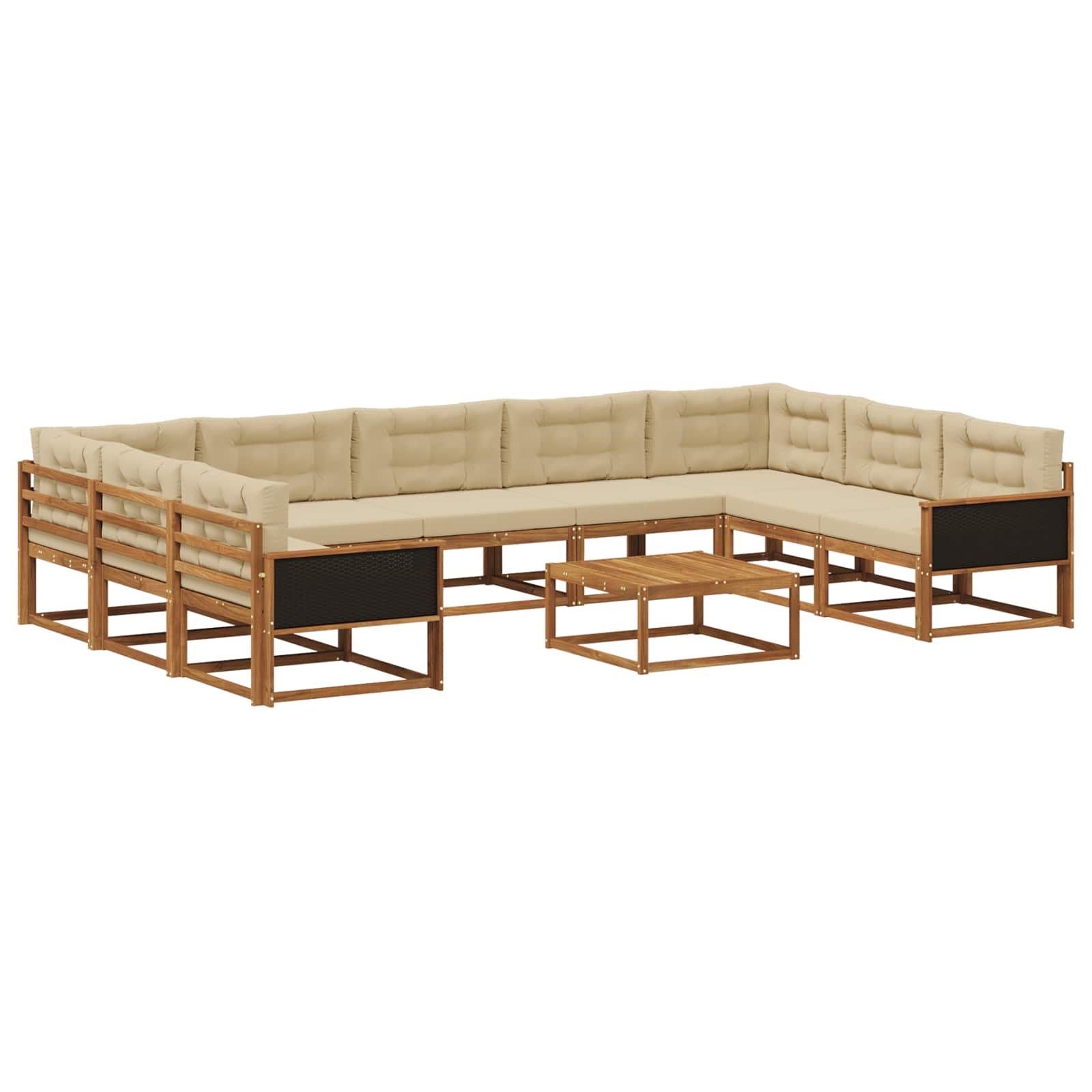 vidaXL Buiten bankenset 10 pcs Naturel Massief Acaciahout