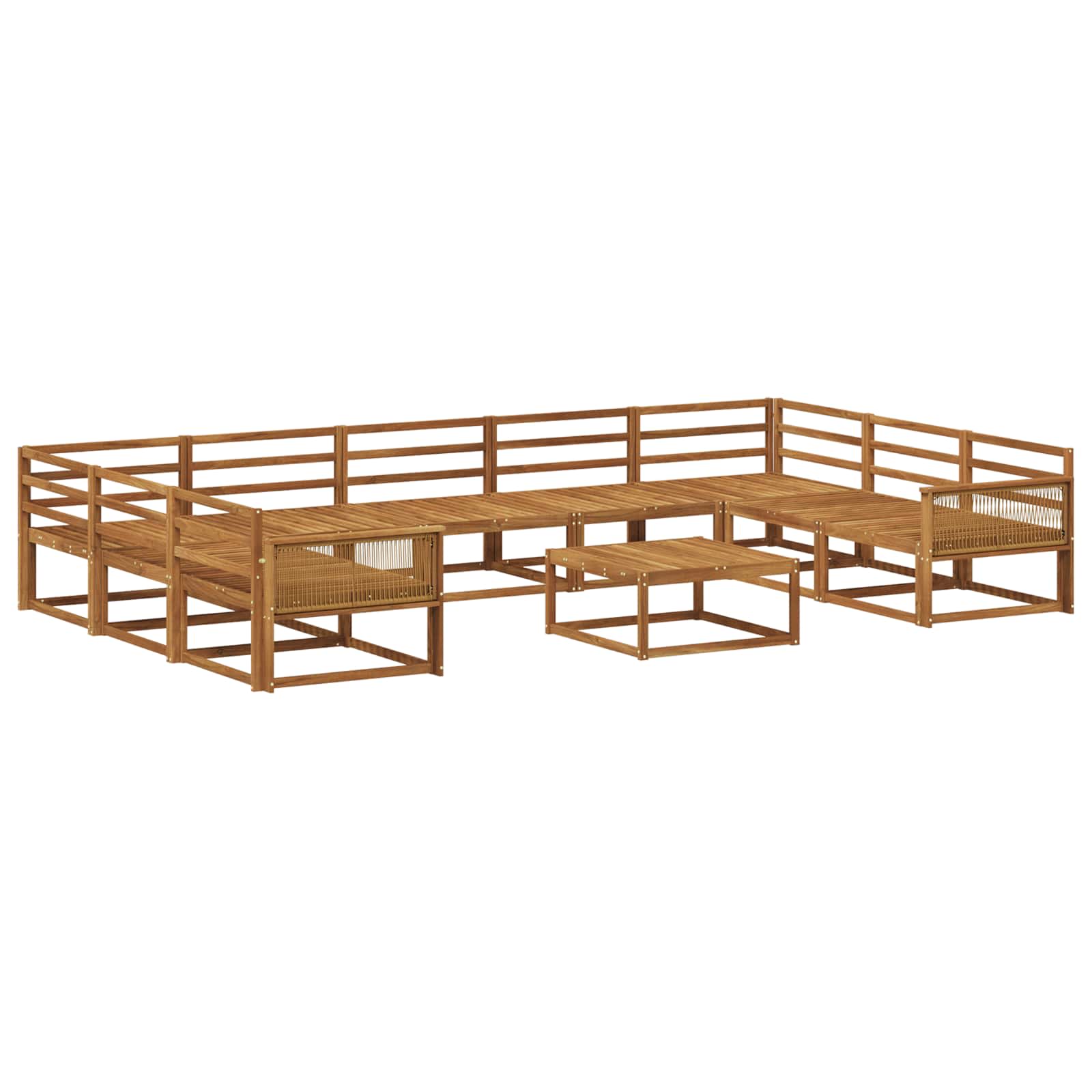 vidaXL Buiten bankenset 10 pcs Naturel Massief Acaciahout