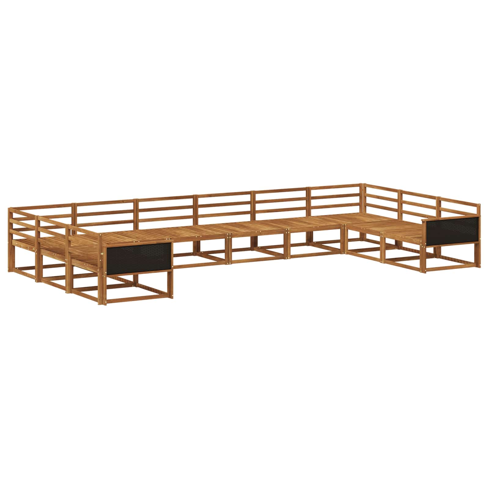 vidaXL Buiten bankenset 10 pcs Naturel Massief Acaciahout