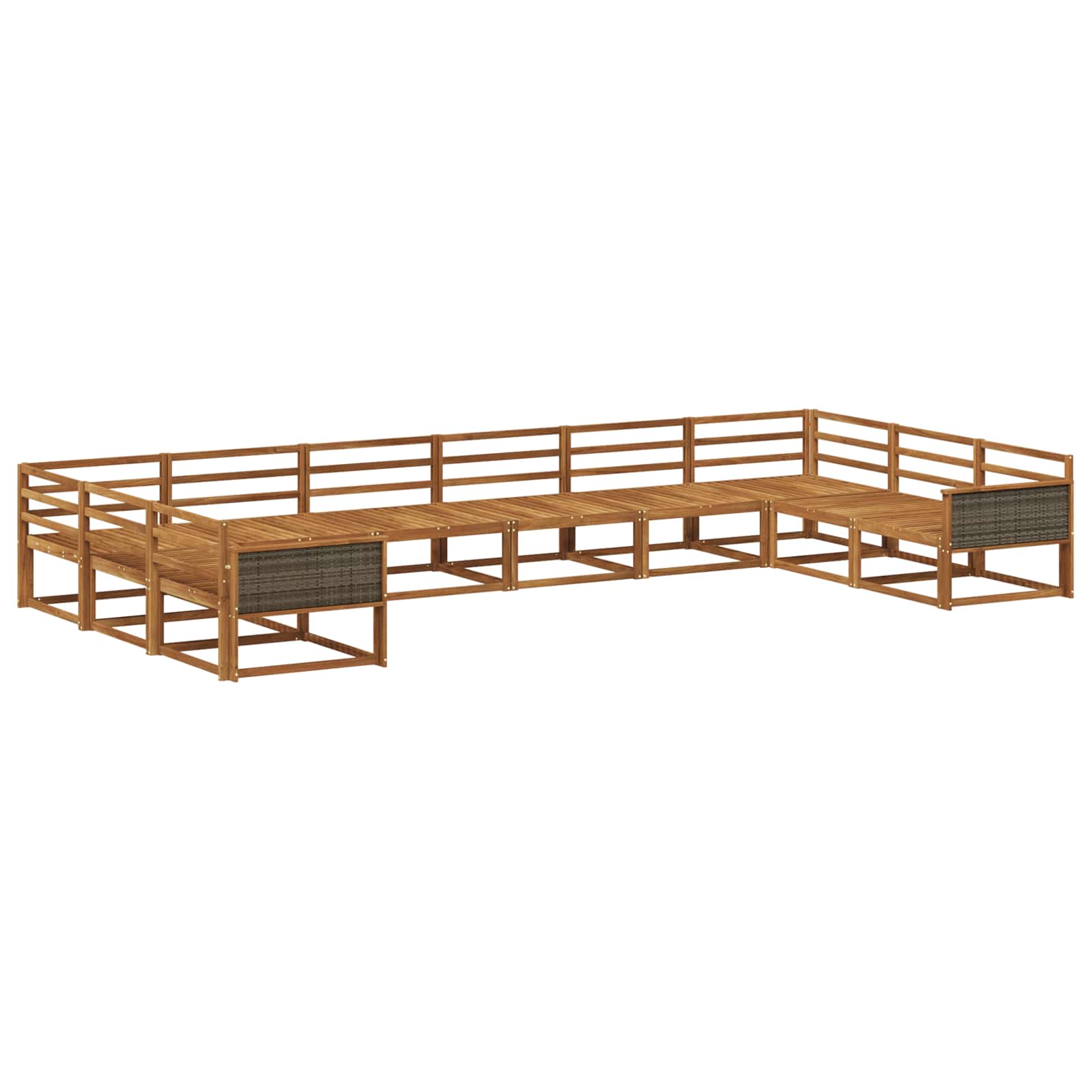 vidaXL Buiten bankenset 10 pcs Naturel Massief Acaciahout