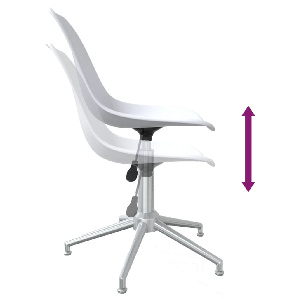 vidaXL Eetkamerstoelen draaibaar 2 st PP wit