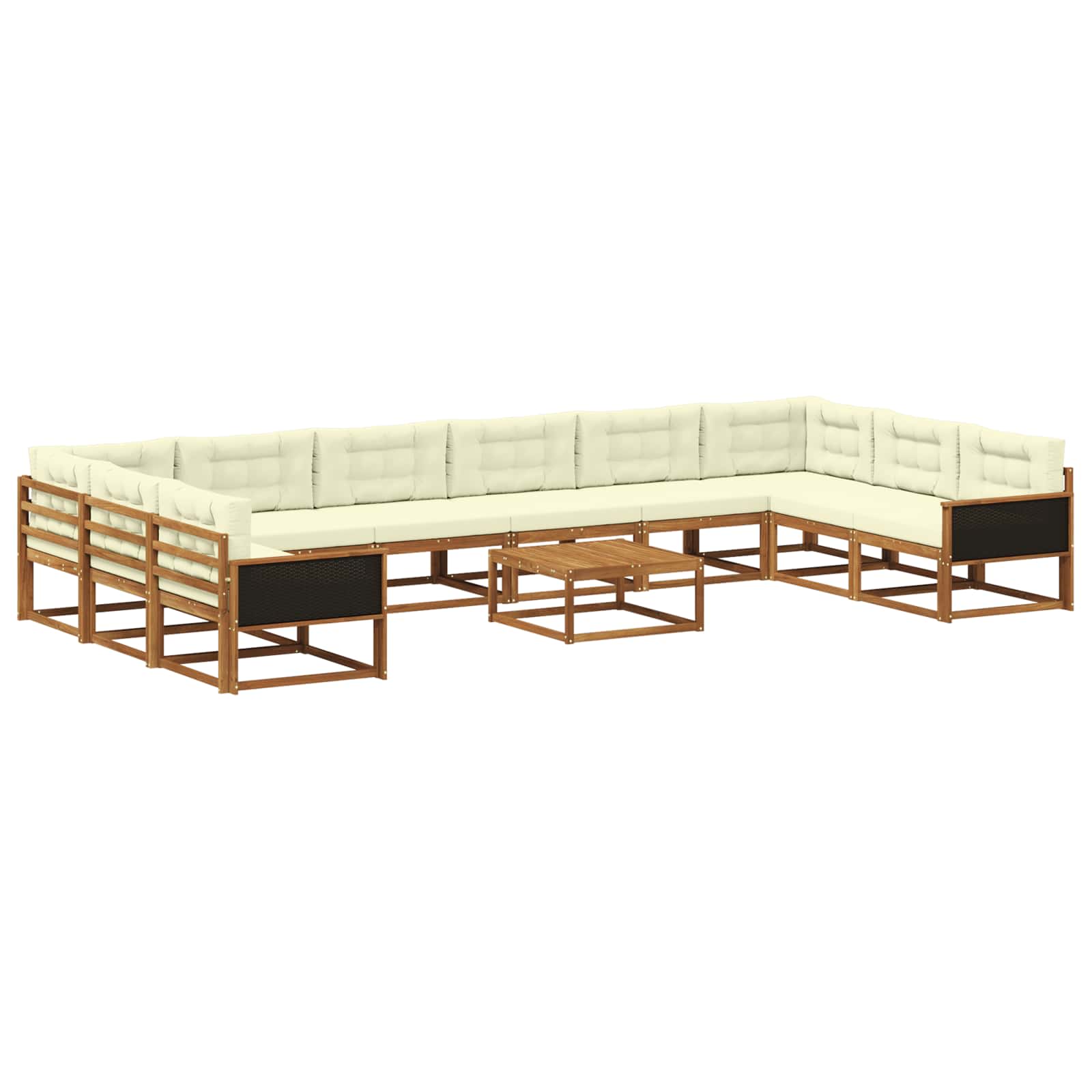 vidaXL Buiten bankenset 11 pcs Naturel Massief Acaciahout
