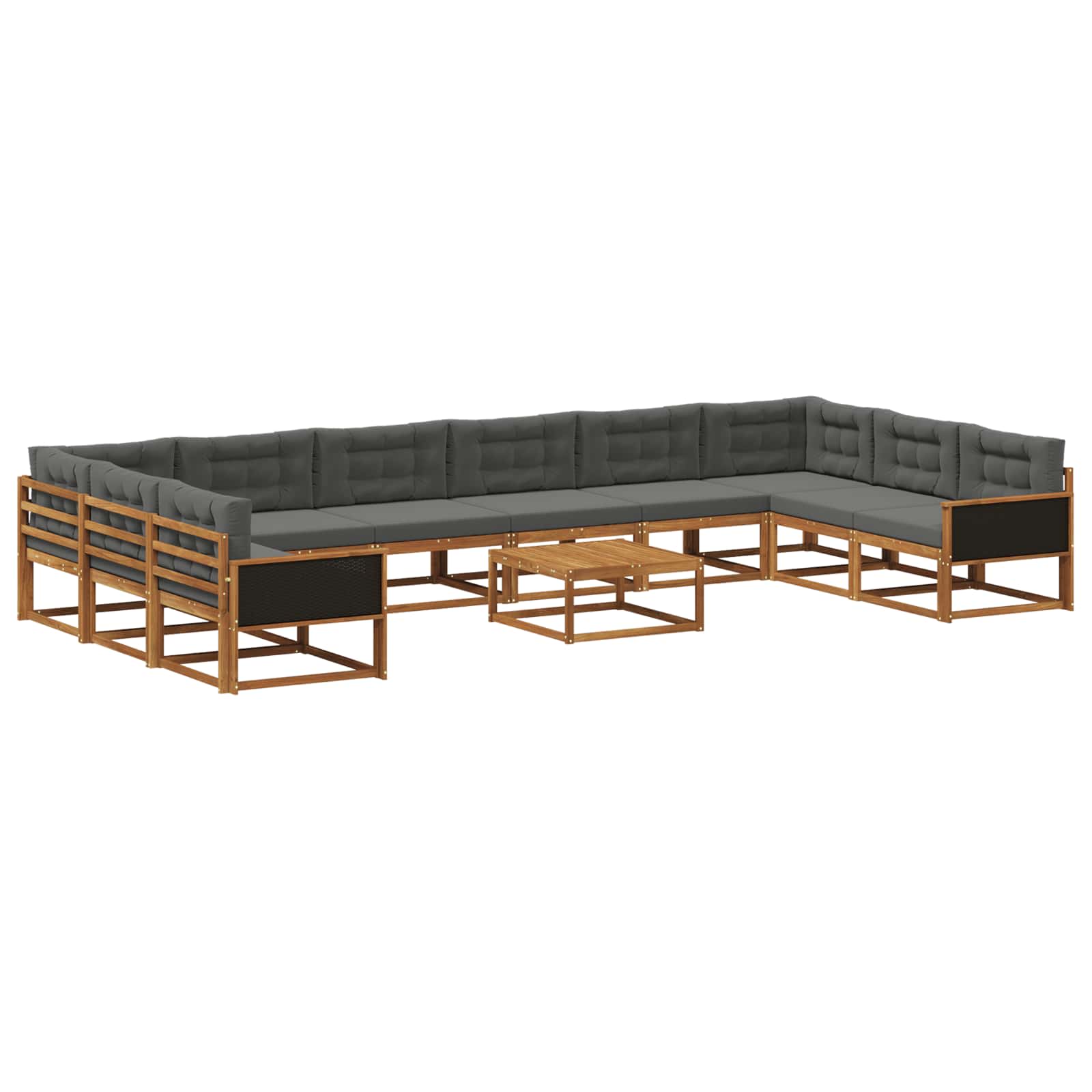 vidaXL Buiten bankenset 11 pcs Naturel Massief Acaciahout