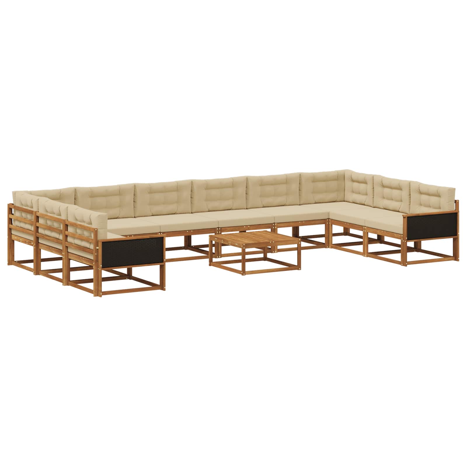 vidaXL Buiten bankenset 11 pcs Naturel Massief Acaciahout