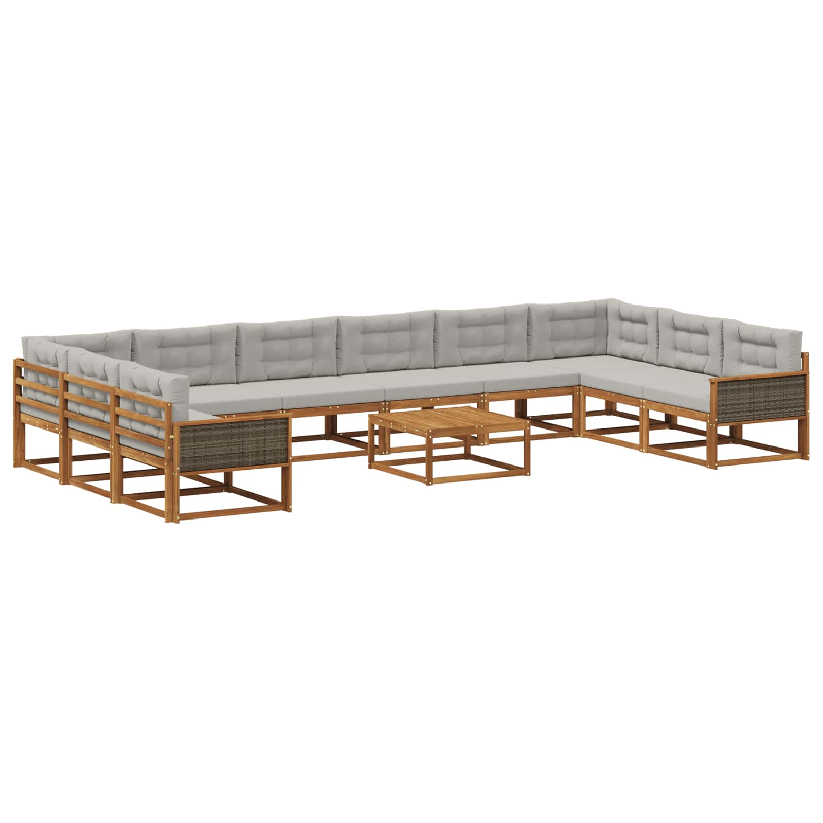vidaXL Buiten bankenset 11 pcs Naturel Massief Acaciahout