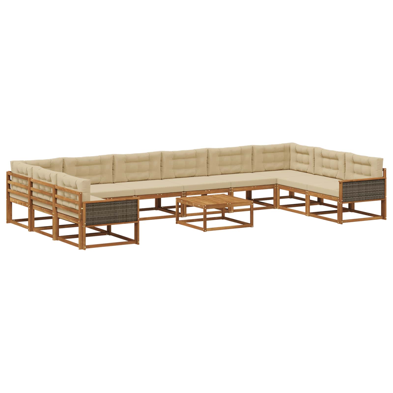 vidaXL Buiten bankenset 11 pcs Naturel Massief Acaciahout