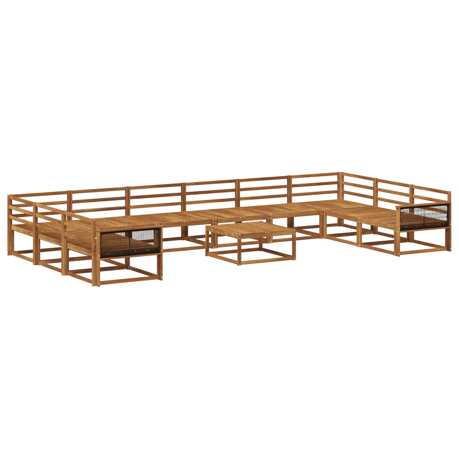vidaXL Buiten bankenset 11 pcs Naturel Massief Acaciahout
