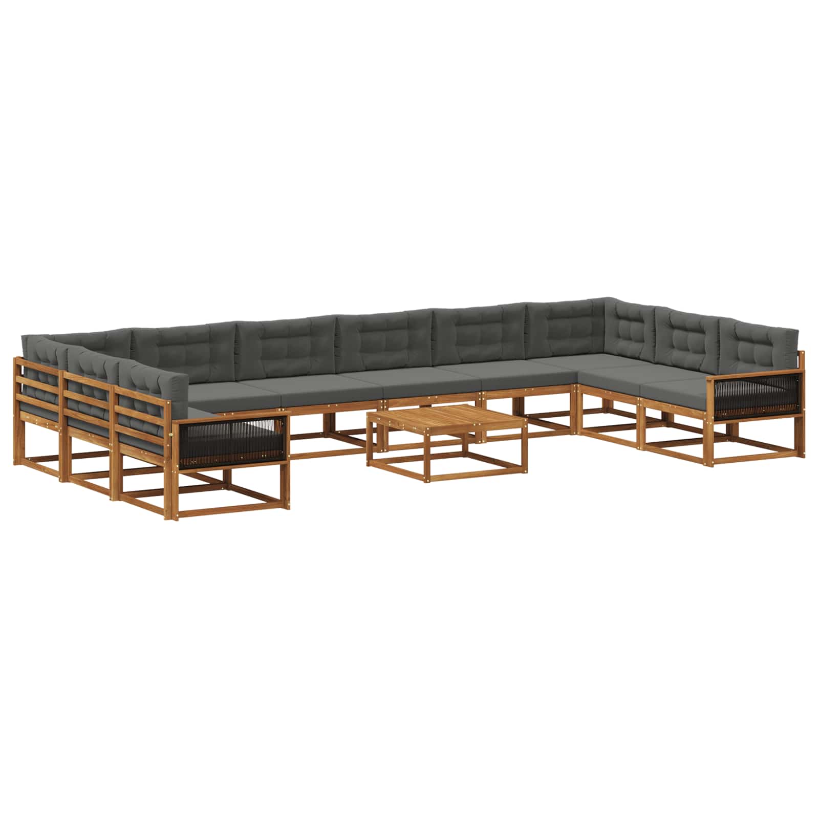 vidaXL Buiten bankenset 11 pcs Naturel Massief Acaciahout
