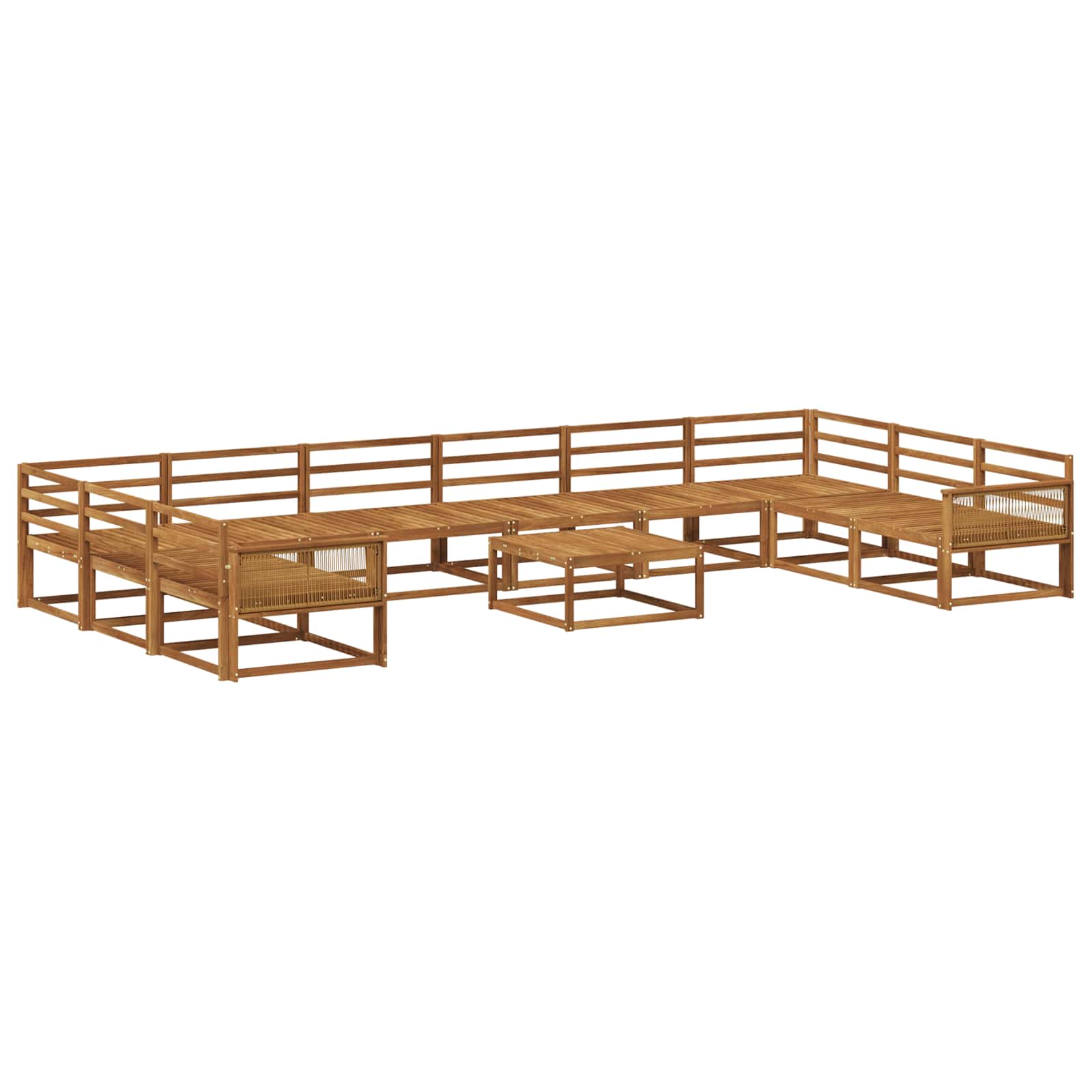 vidaXL Buiten bankenset 11 pcs Naturel Massief Acaciahout