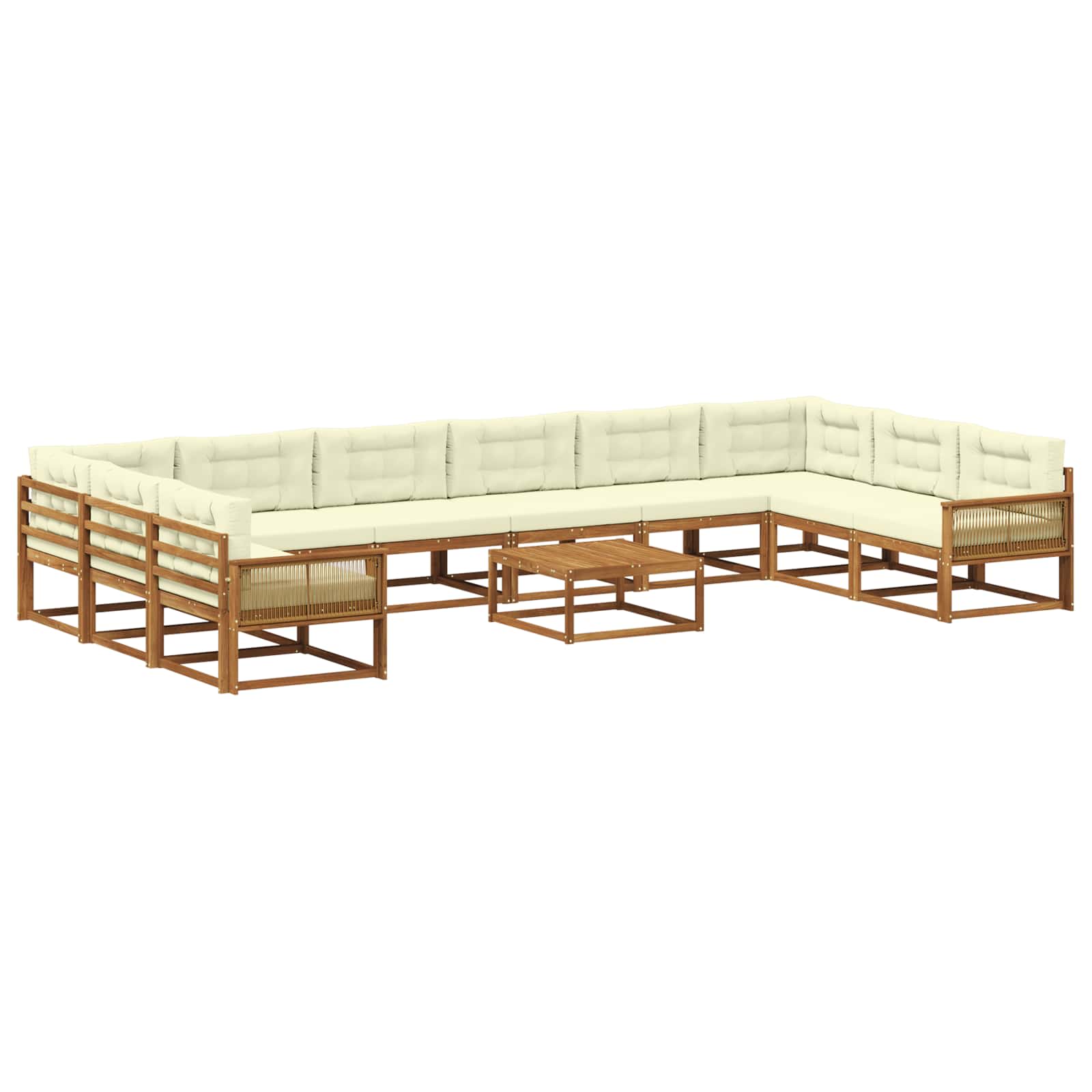 vidaXL Buiten bankenset 11 pcs Naturel Massief Acaciahout