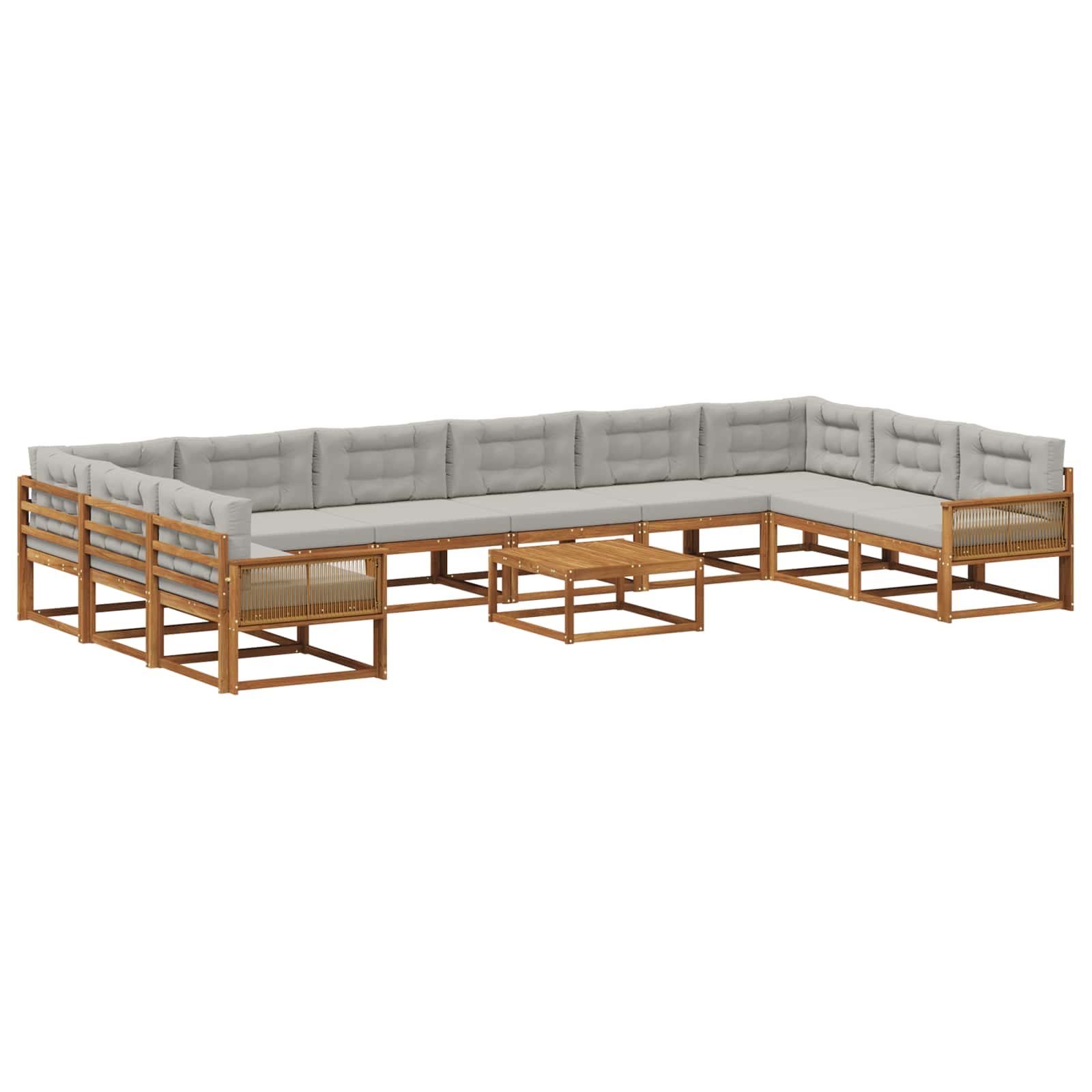 vidaXL Buiten bankenset 11 pcs Naturel Massief Acaciahout