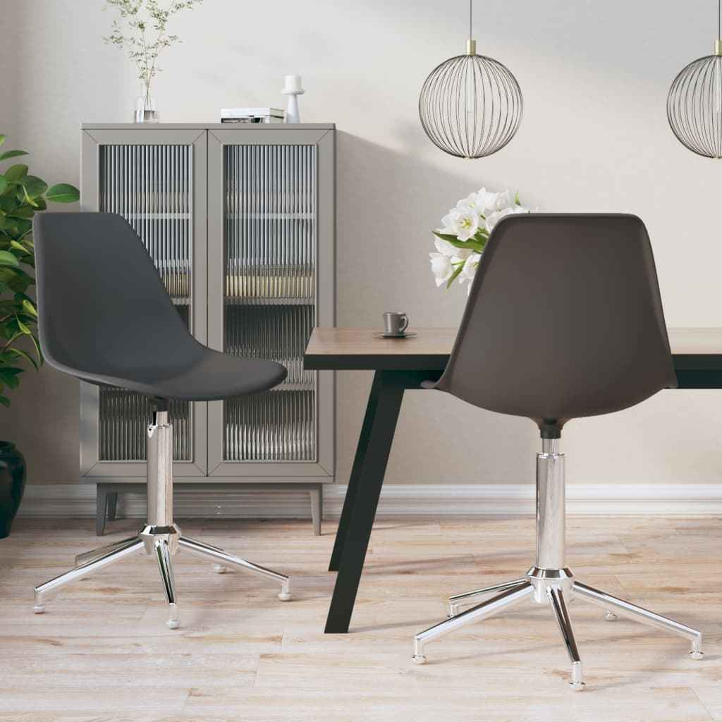 vidaXL Eetkamerstoelen draaibaar 2 st PP wit