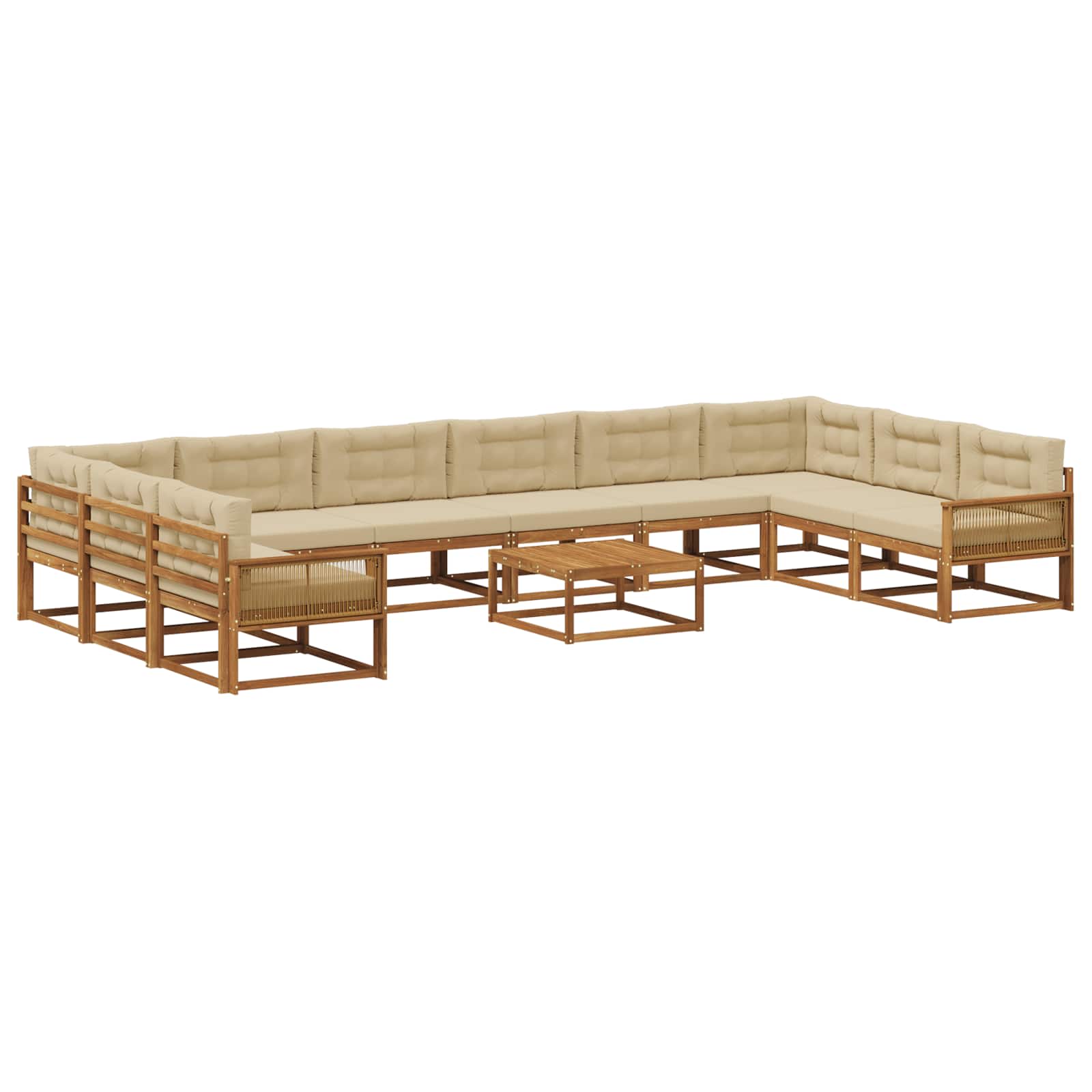 vidaXL Buiten bankenset 11 pcs Naturel Massief Acaciahout