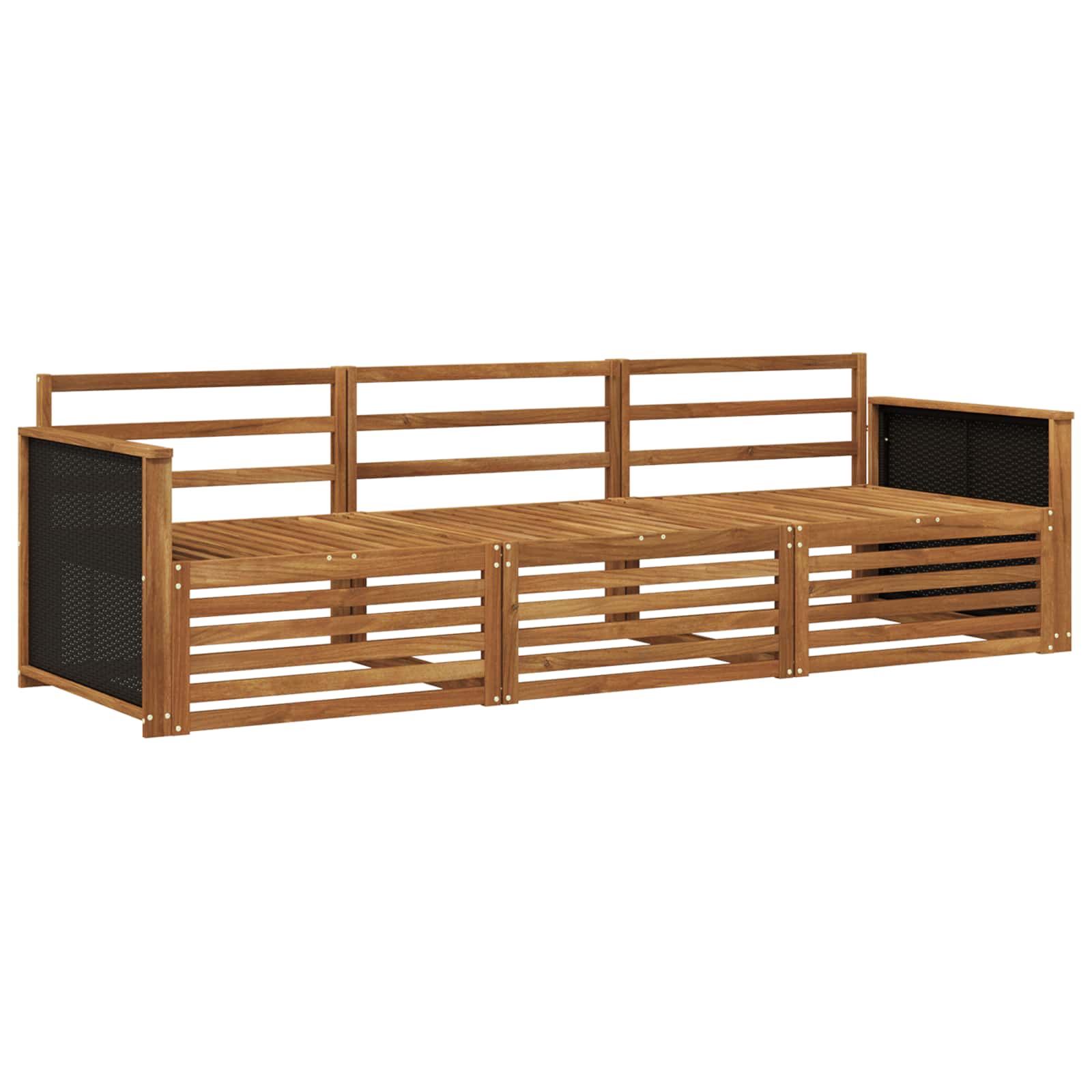 vidaXL Buiten bankenset 3 pcs Naturel