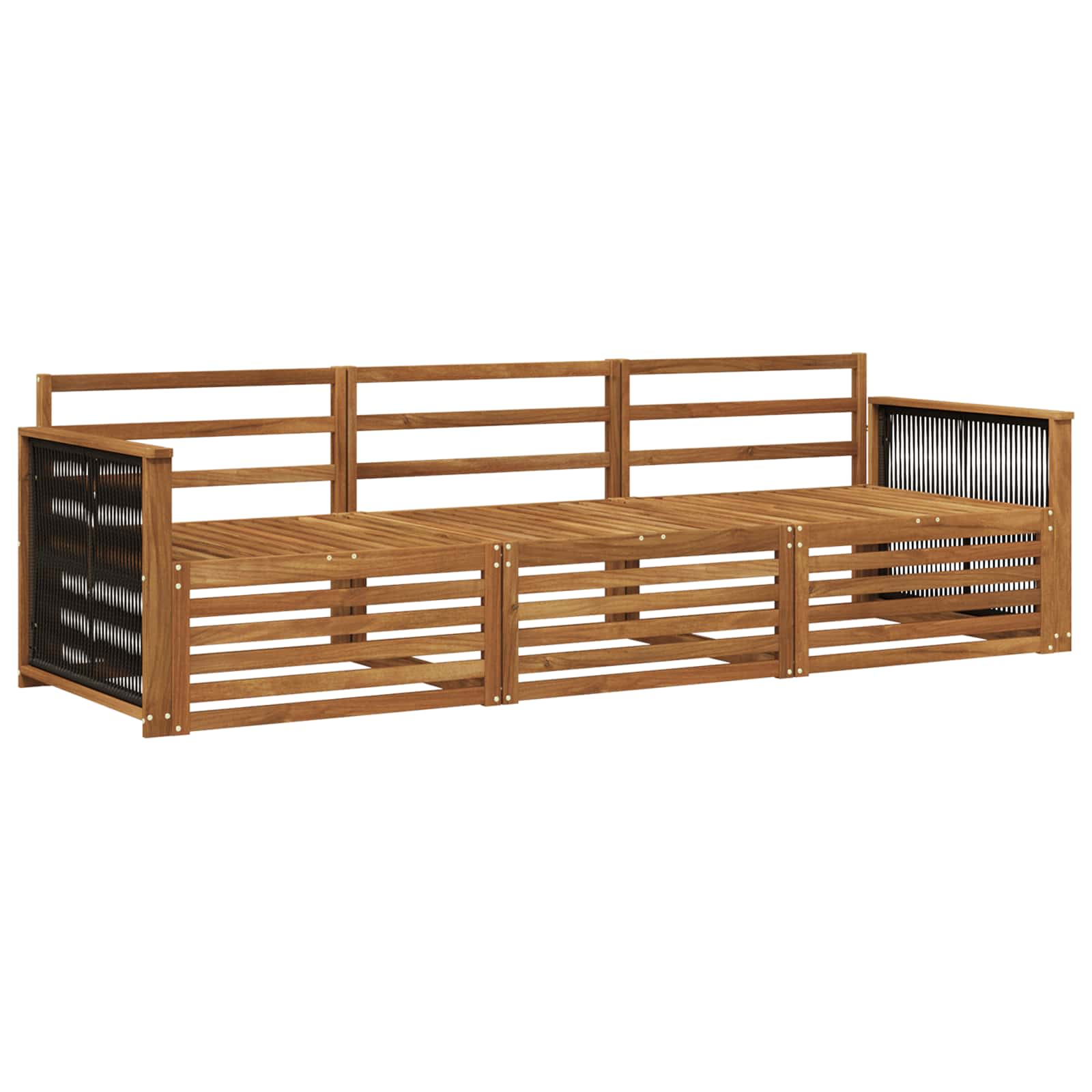 vidaXL Buiten bankenset 3 pcs Naturel