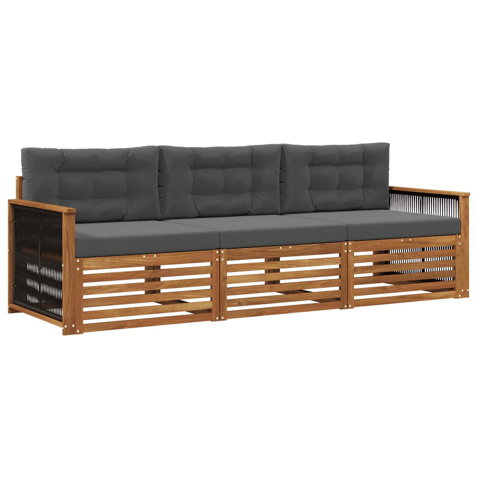 vidaXL Buiten bankenset 3 pcs Naturel