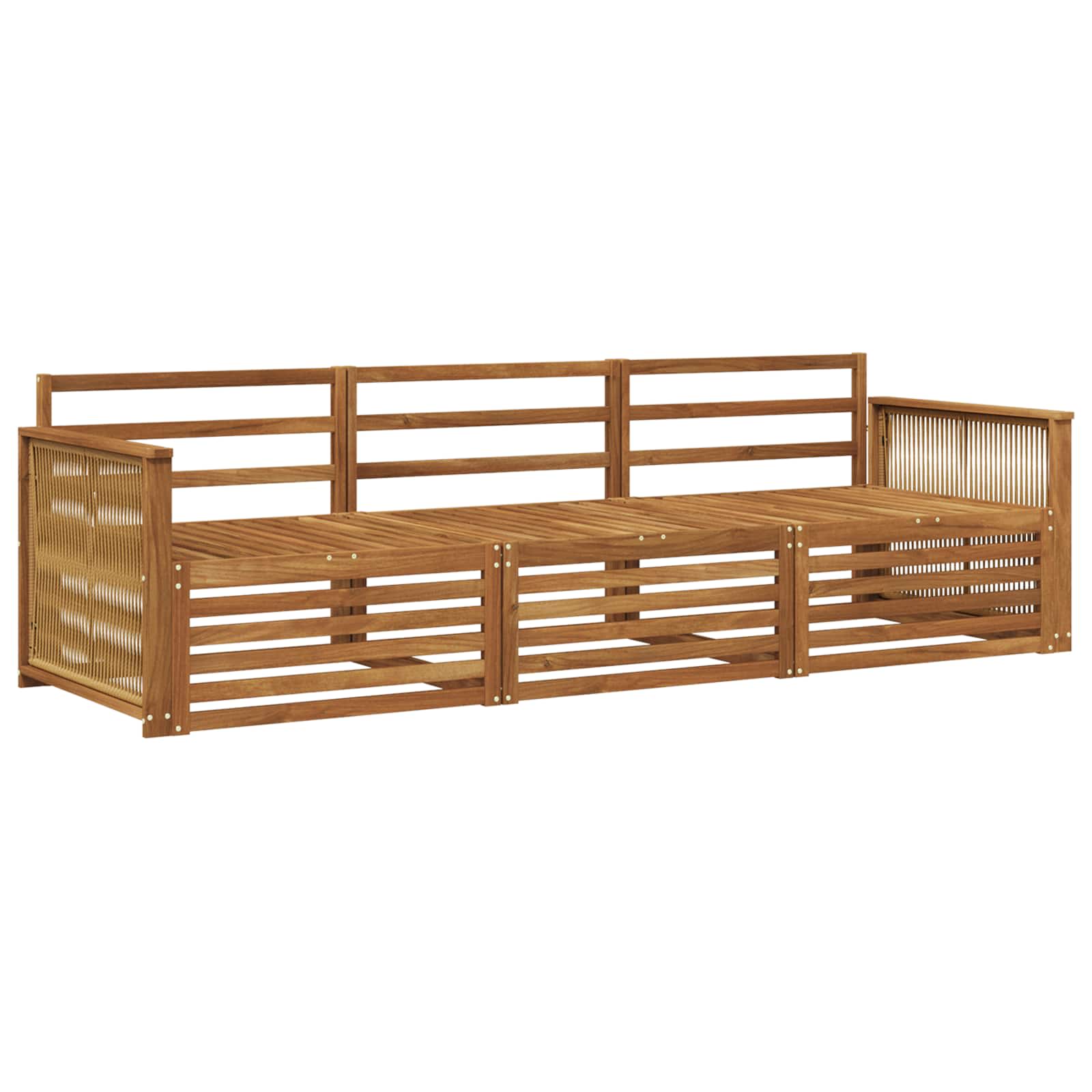 vidaXL Buiten bankenset 3 pcs Naturel