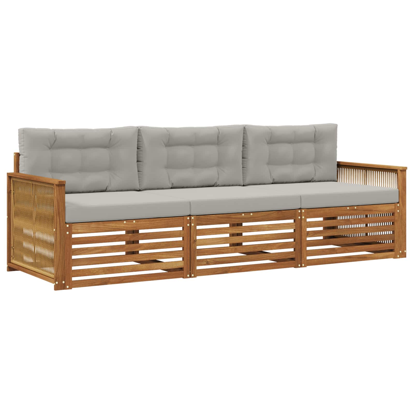 vidaXL Buiten bankenset 3 pcs Naturel