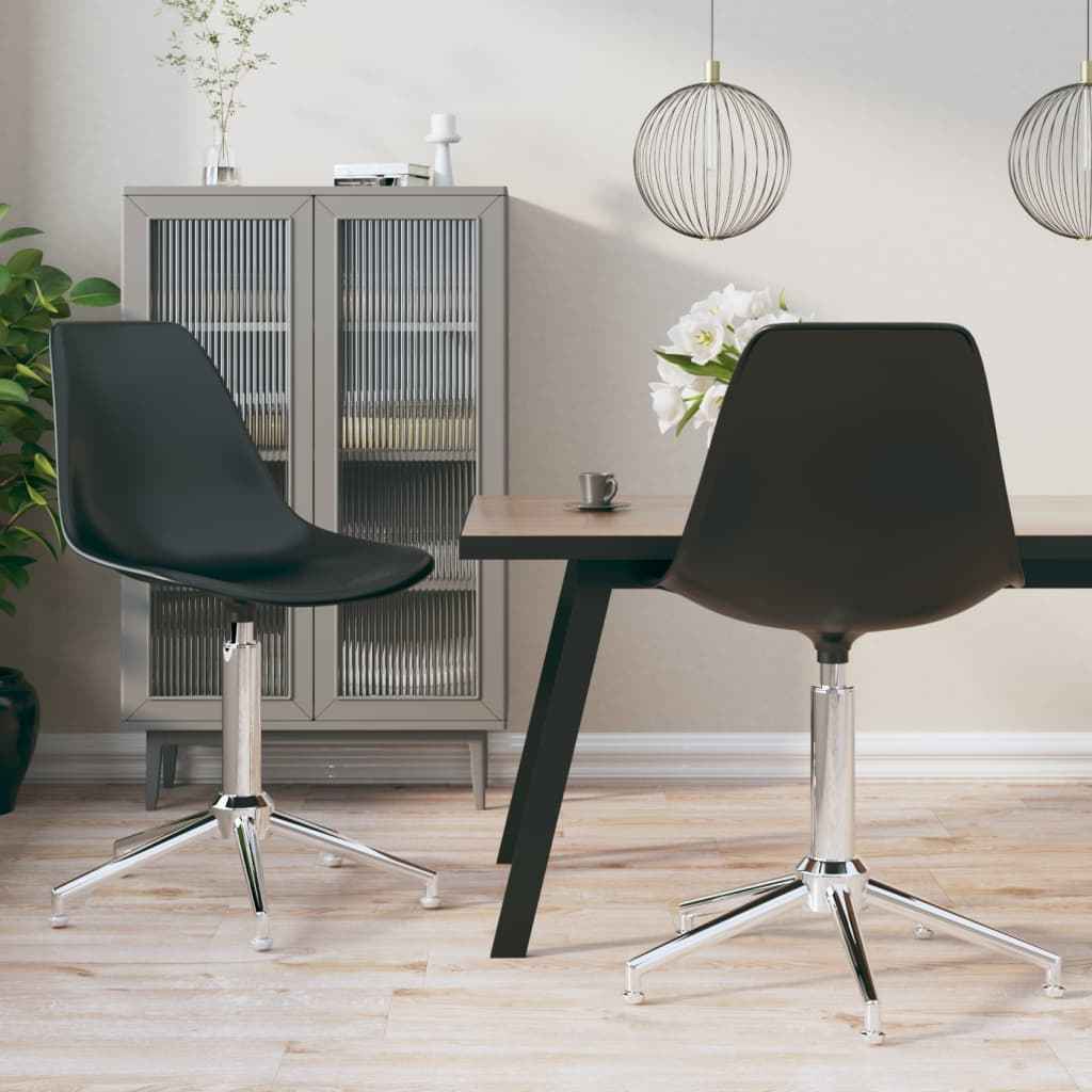 vidaXL Eetkamerstoelen draaibaar 2 st PP wit