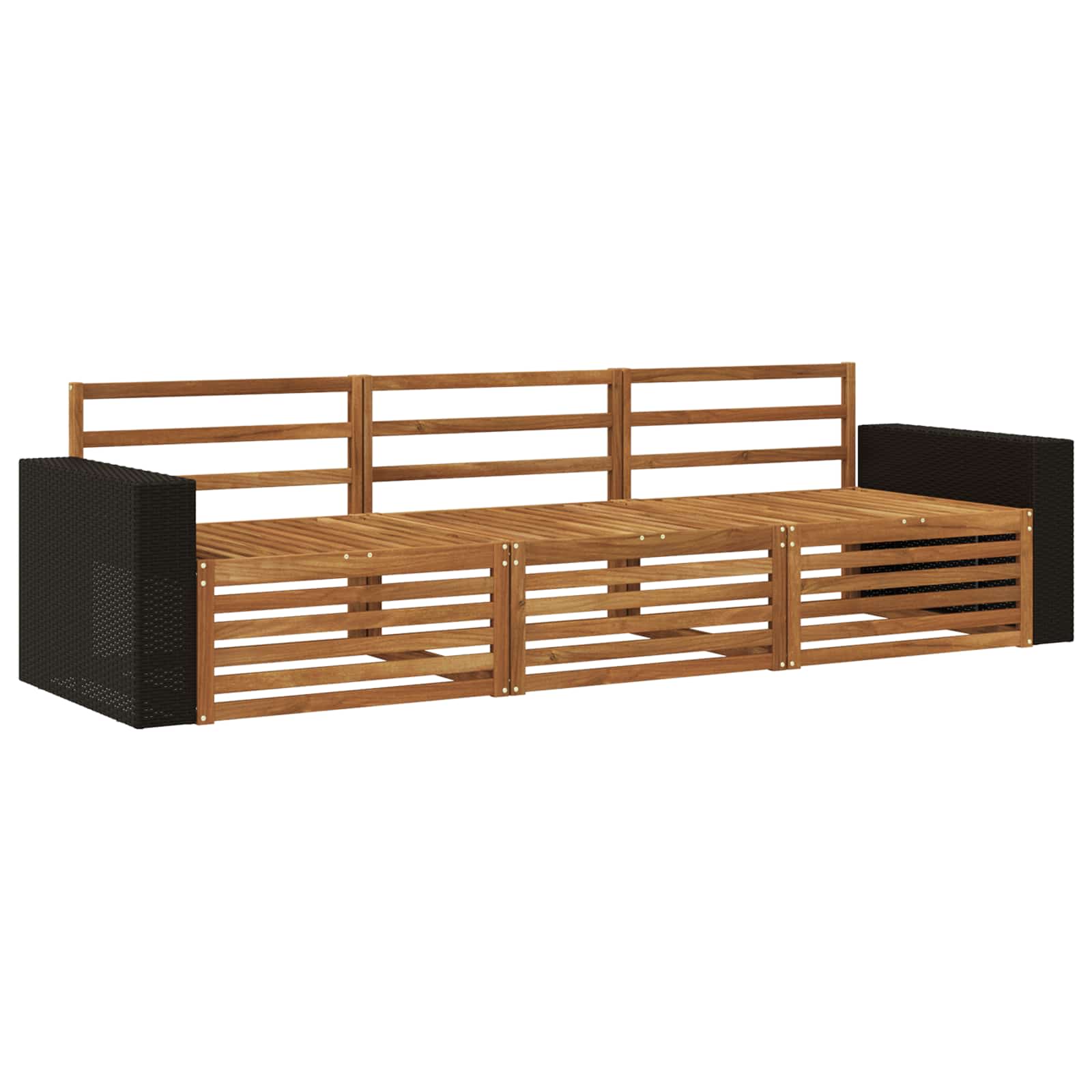 vidaXL Buiten bankenset 3 pcs Naturel