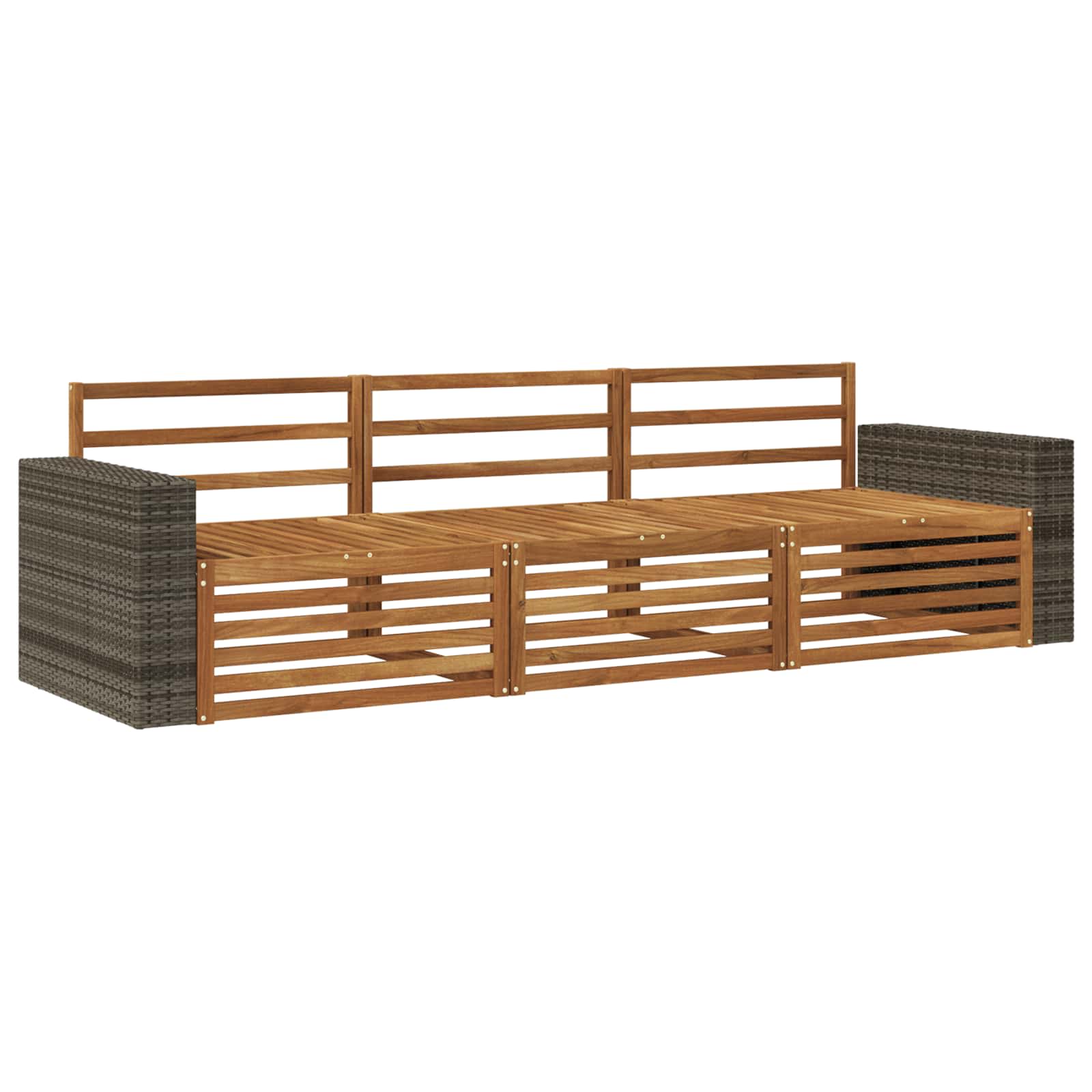 vidaXL Buiten bankenset 3 pcs Naturel