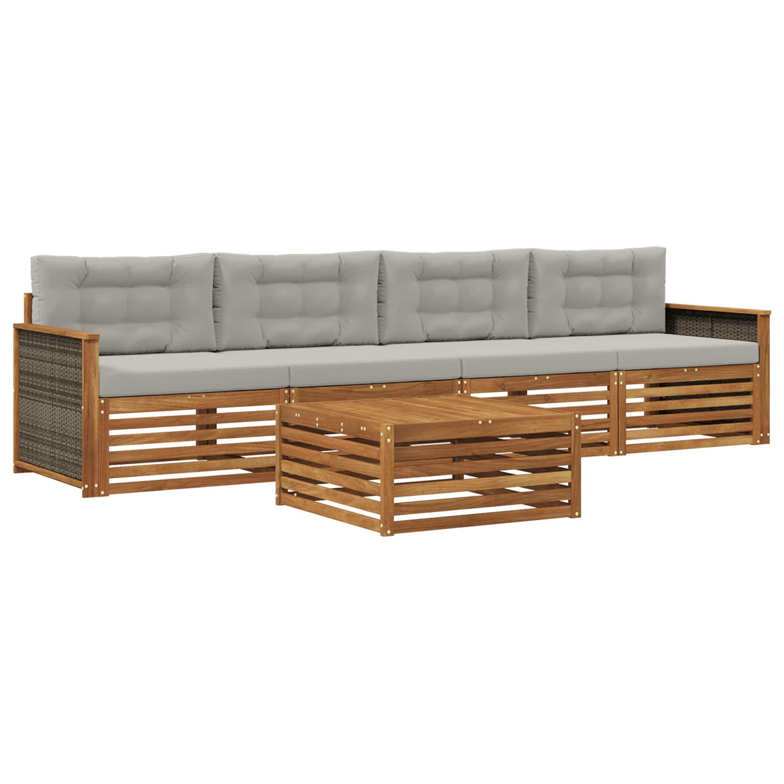 vidaXL Buiten bankenset 5 pcs Naturel