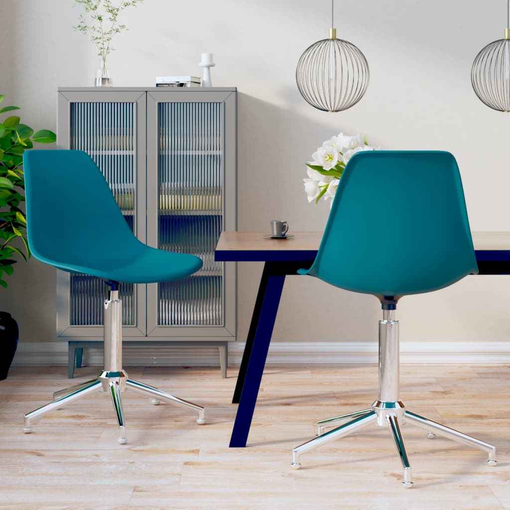 vidaXL Eetkamerstoelen draaibaar 2 st PP wit