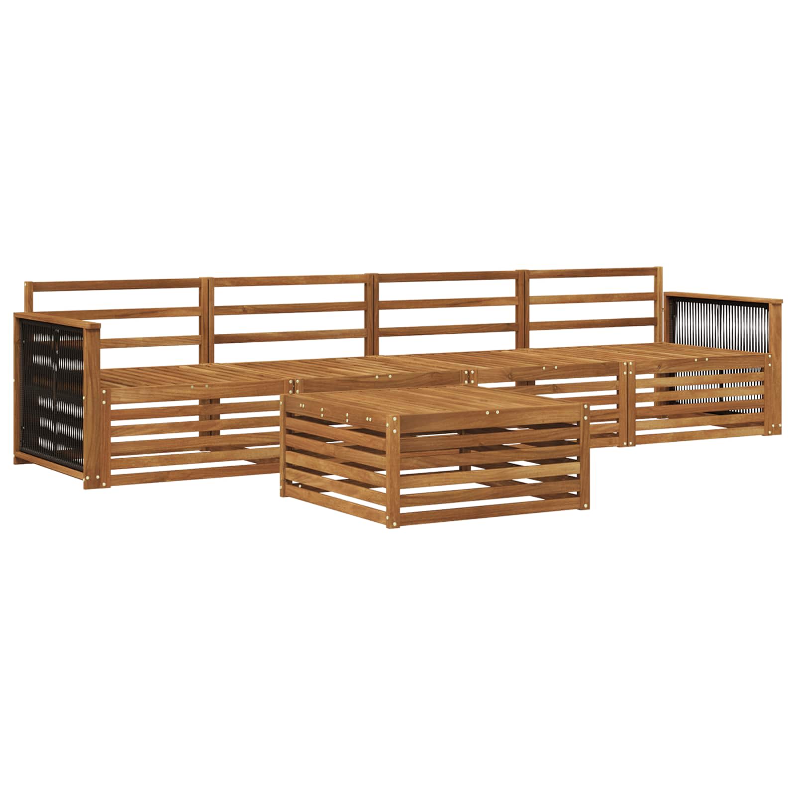 vidaXL Buiten bankenset 5 pcs Naturel