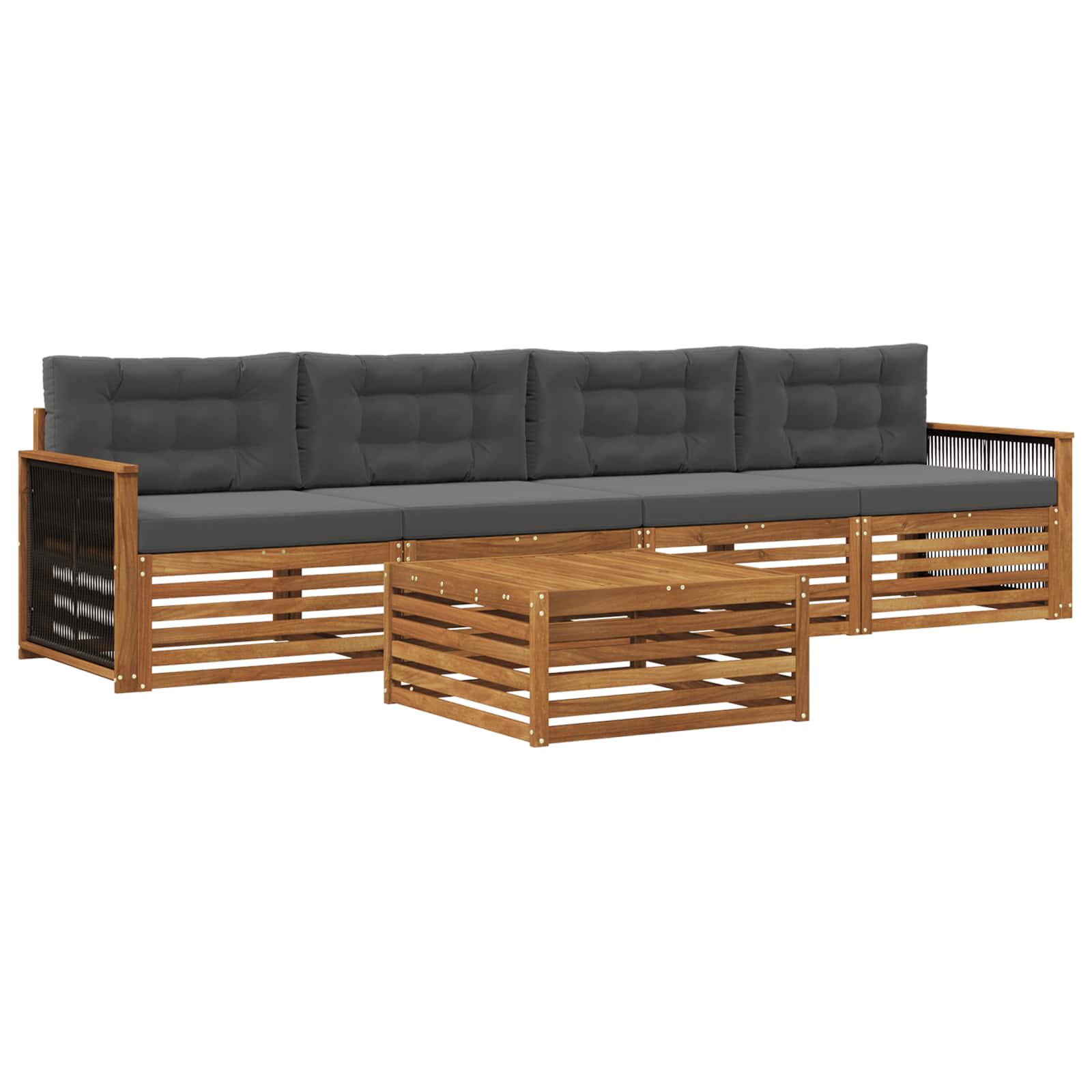vidaXL Buiten bankenset 5 pcs Naturel