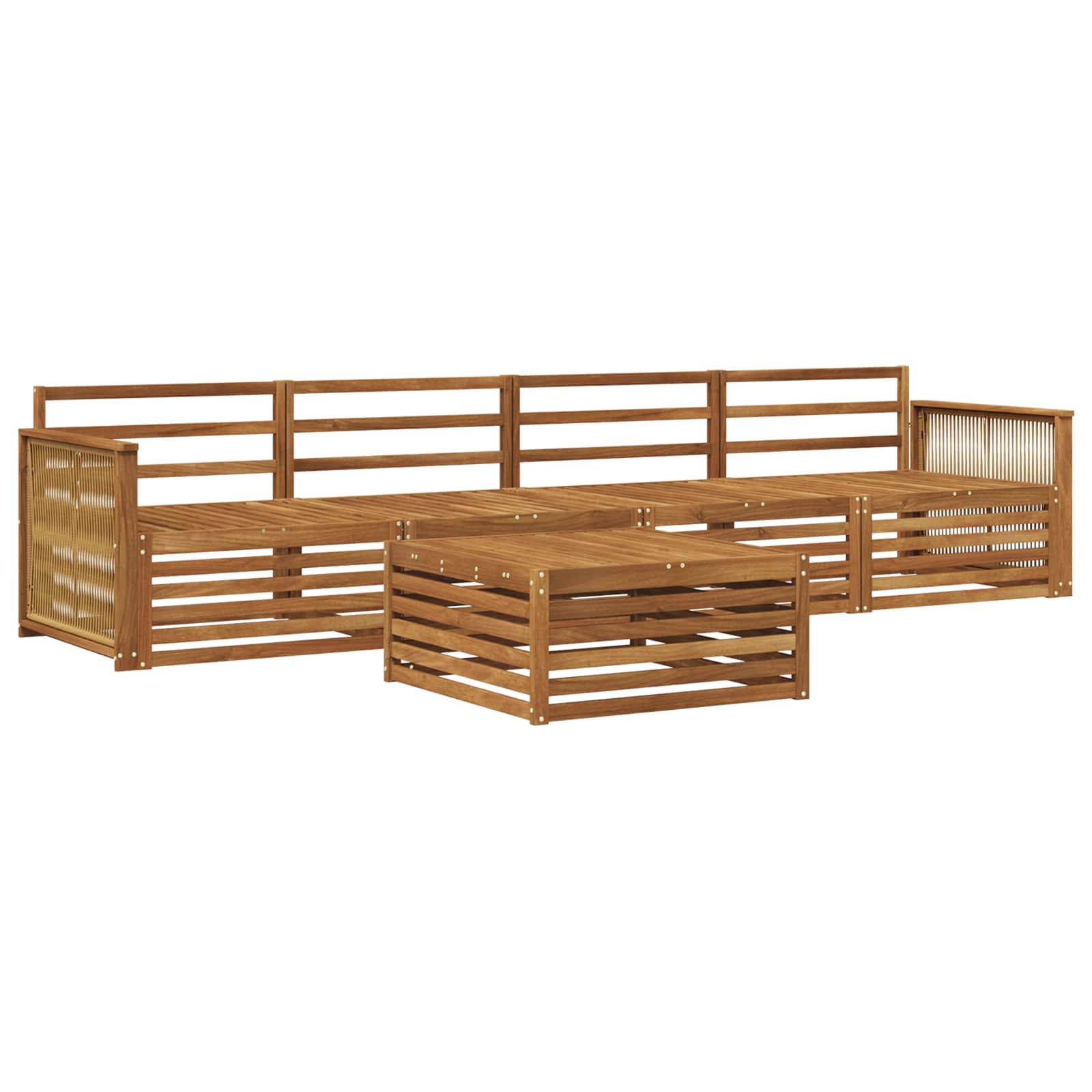 vidaXL Buiten bankenset 5 pcs Naturel