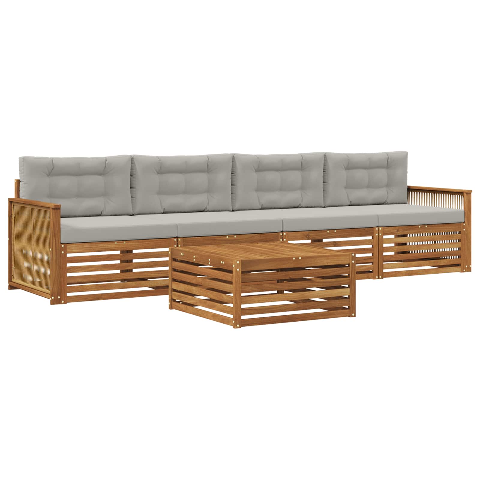 vidaXL Buiten bankenset 5 pcs Naturel