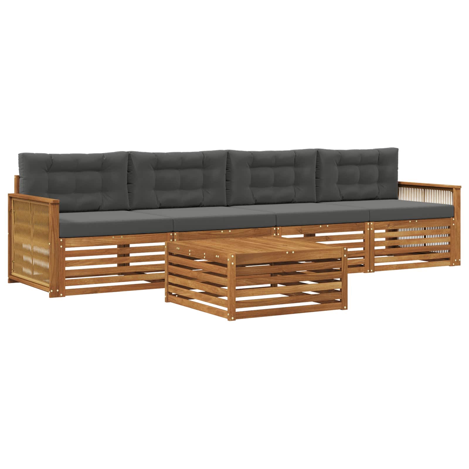 vidaXL Buiten bankenset 5 pcs Naturel