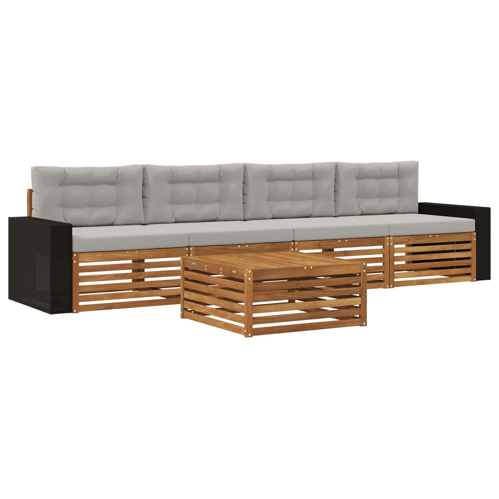 vidaXL Buiten bankenset 5 pcs Naturel