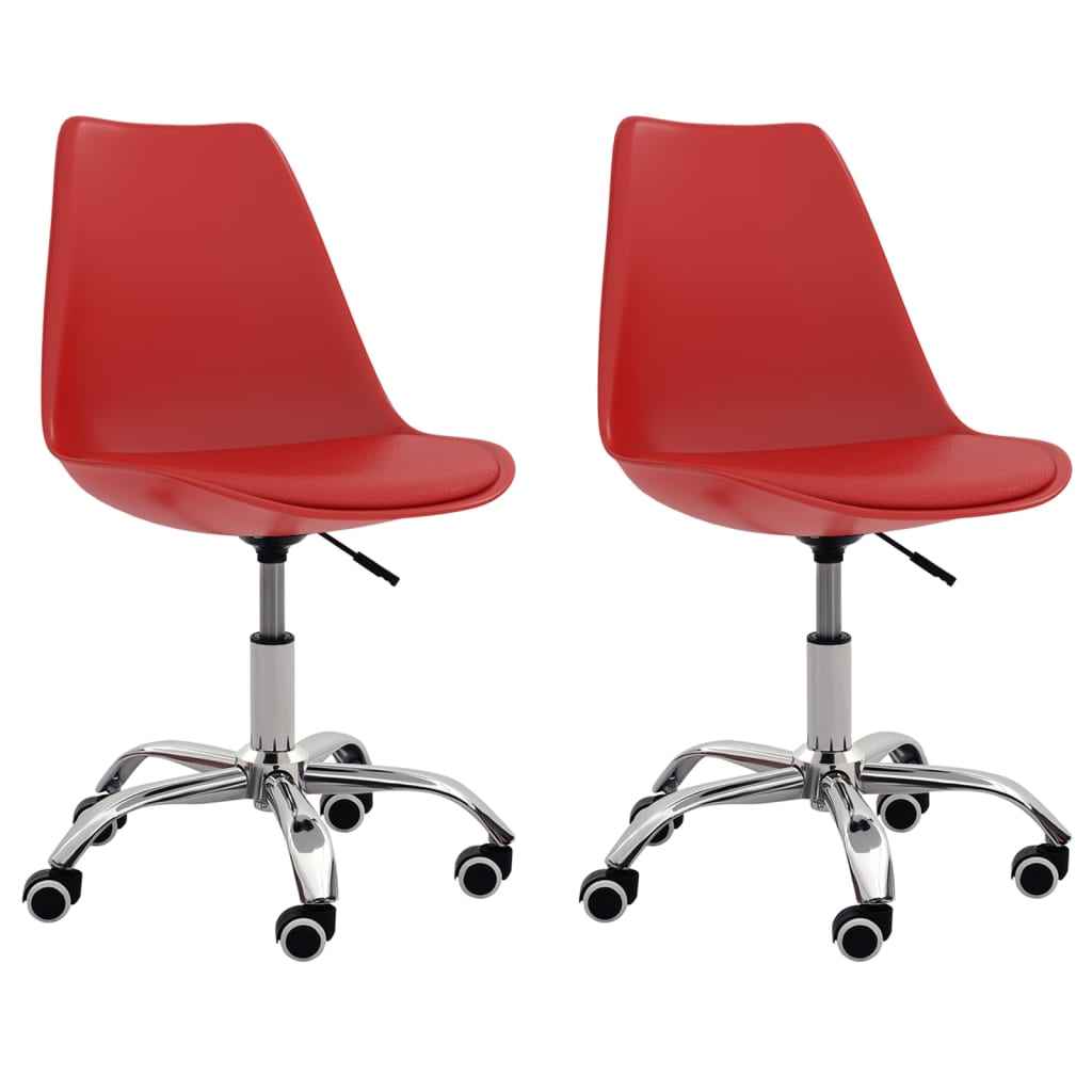 vidaXL Eetkamerstoelen 2 st kunstleer rood