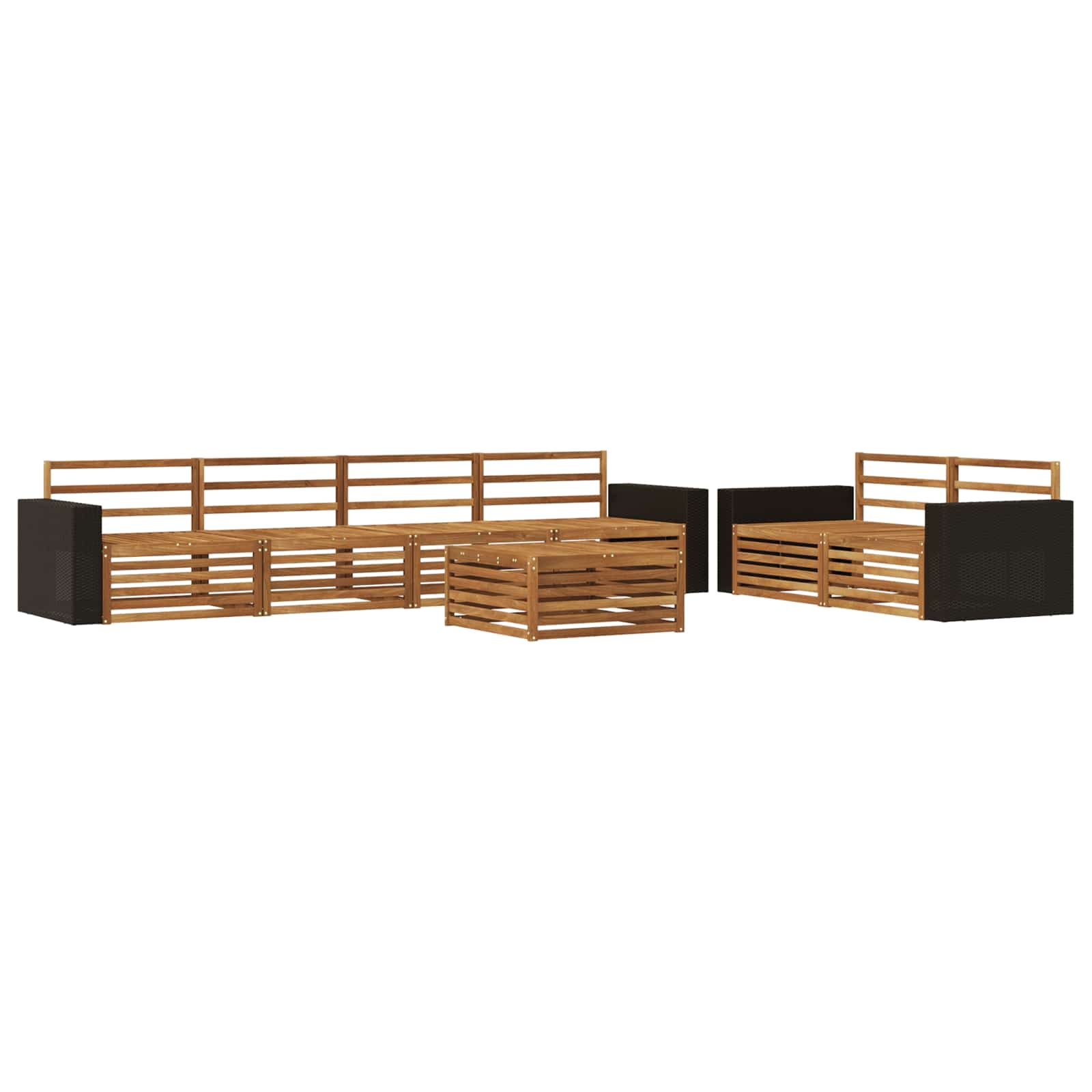 vidaXL Buiten bankenset 7 pcs Naturel