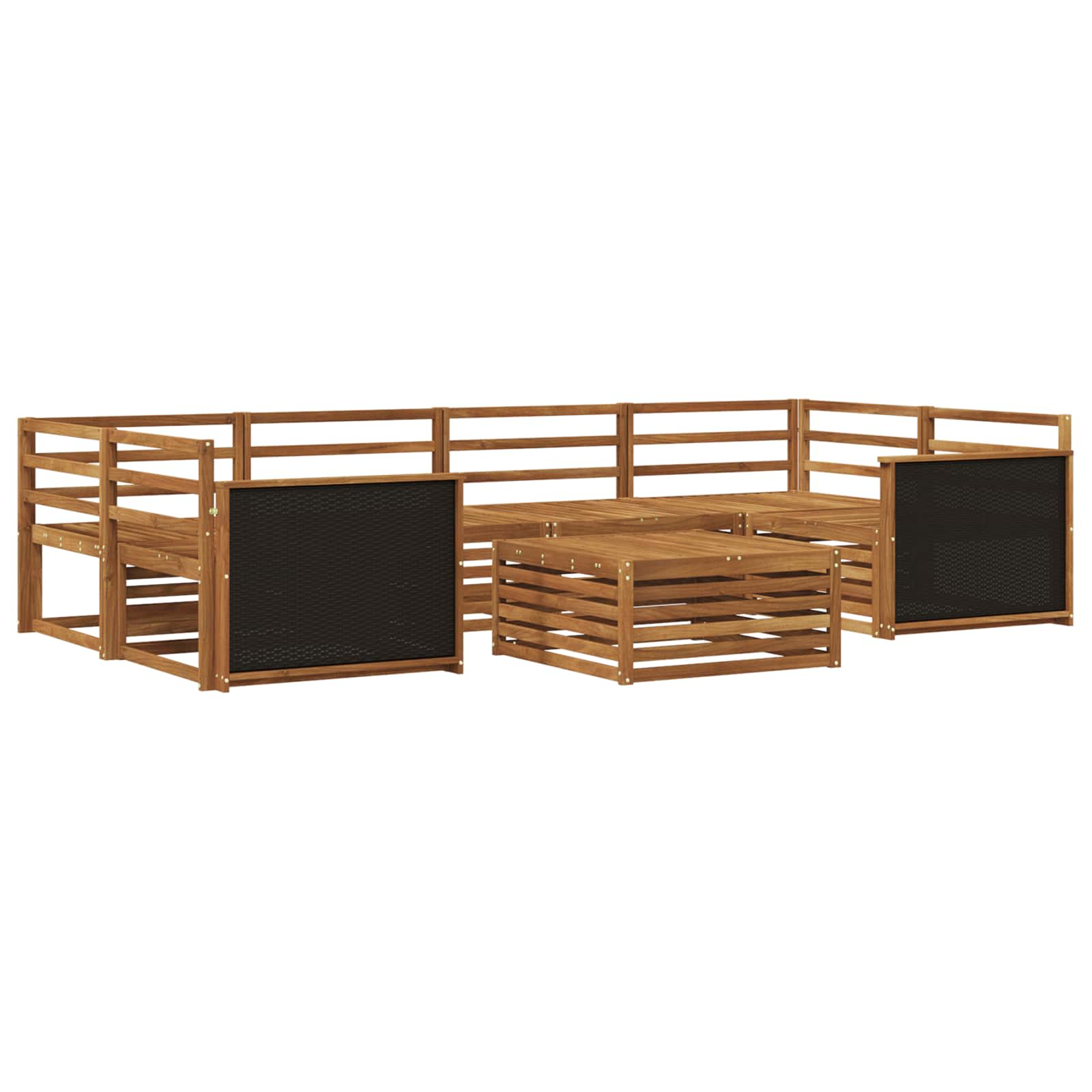 vidaXL Buiten bankenset 7 pcs Naturel