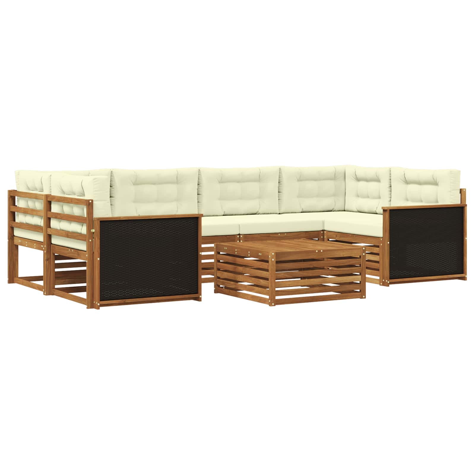 vidaXL Buiten bankenset 7 pcs Naturel