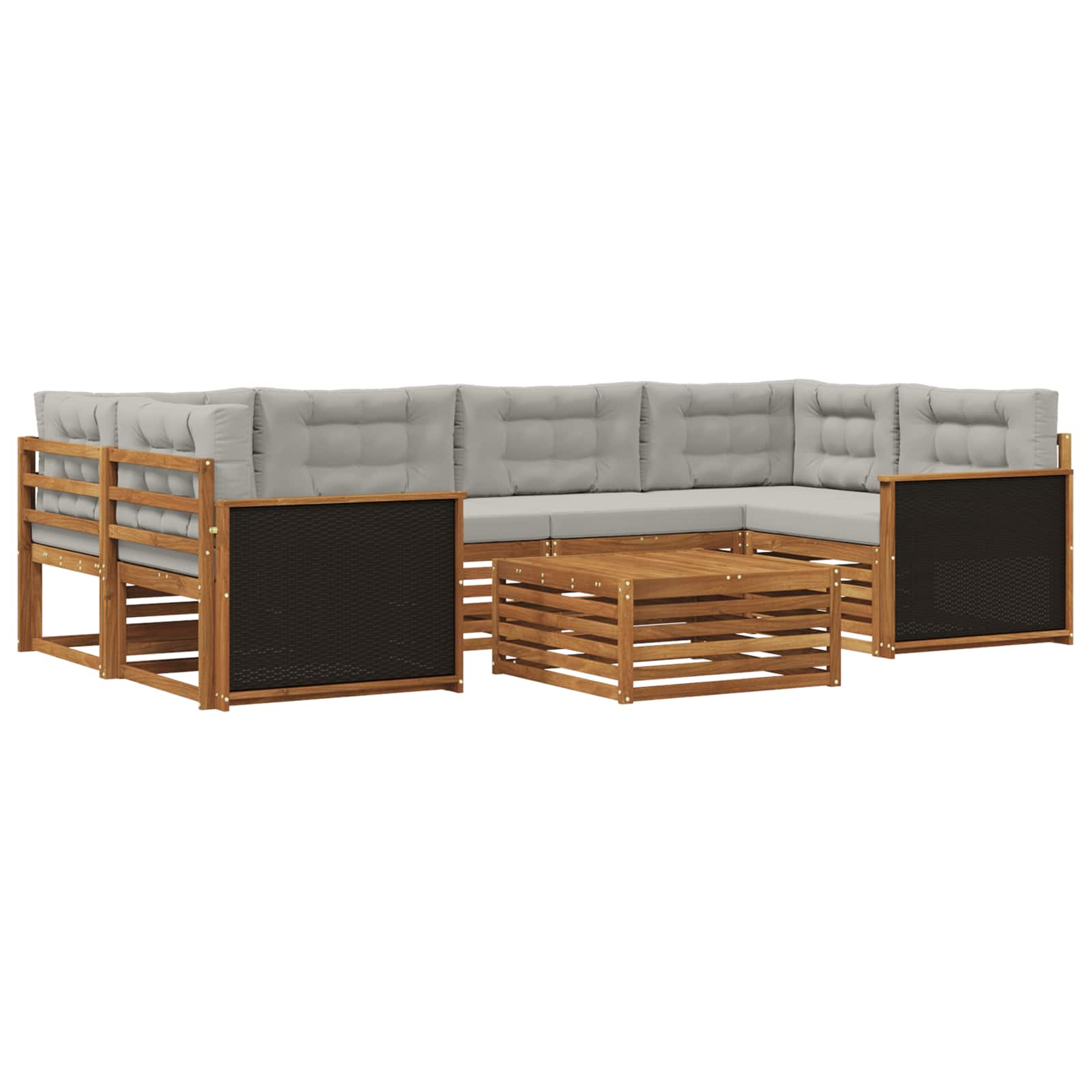 vidaXL Buiten bankenset 7 pcs Naturel