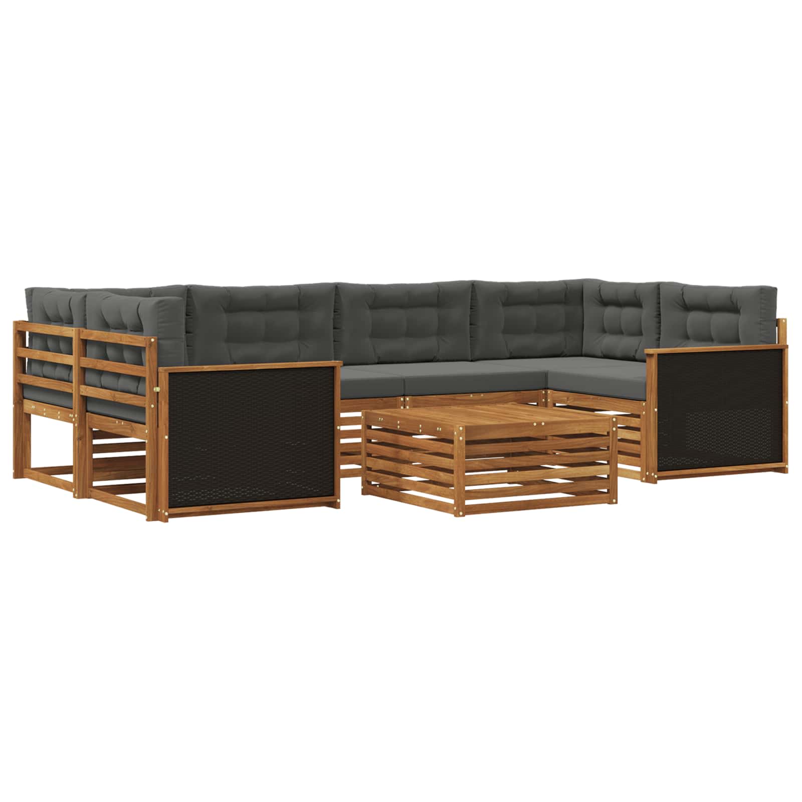 vidaXL Buiten bankenset 7 pcs Naturel